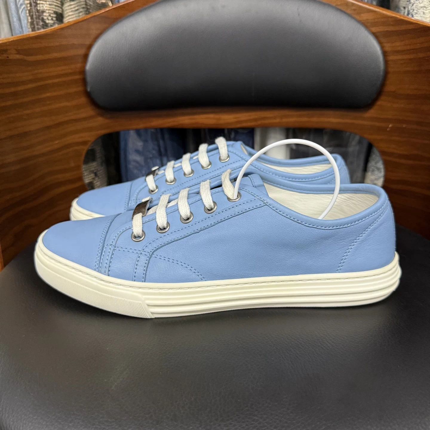 Gucci Gucci white blue sneakers 36.5 Size US 5.5 / IT 35.5 - 6 Thumbnail