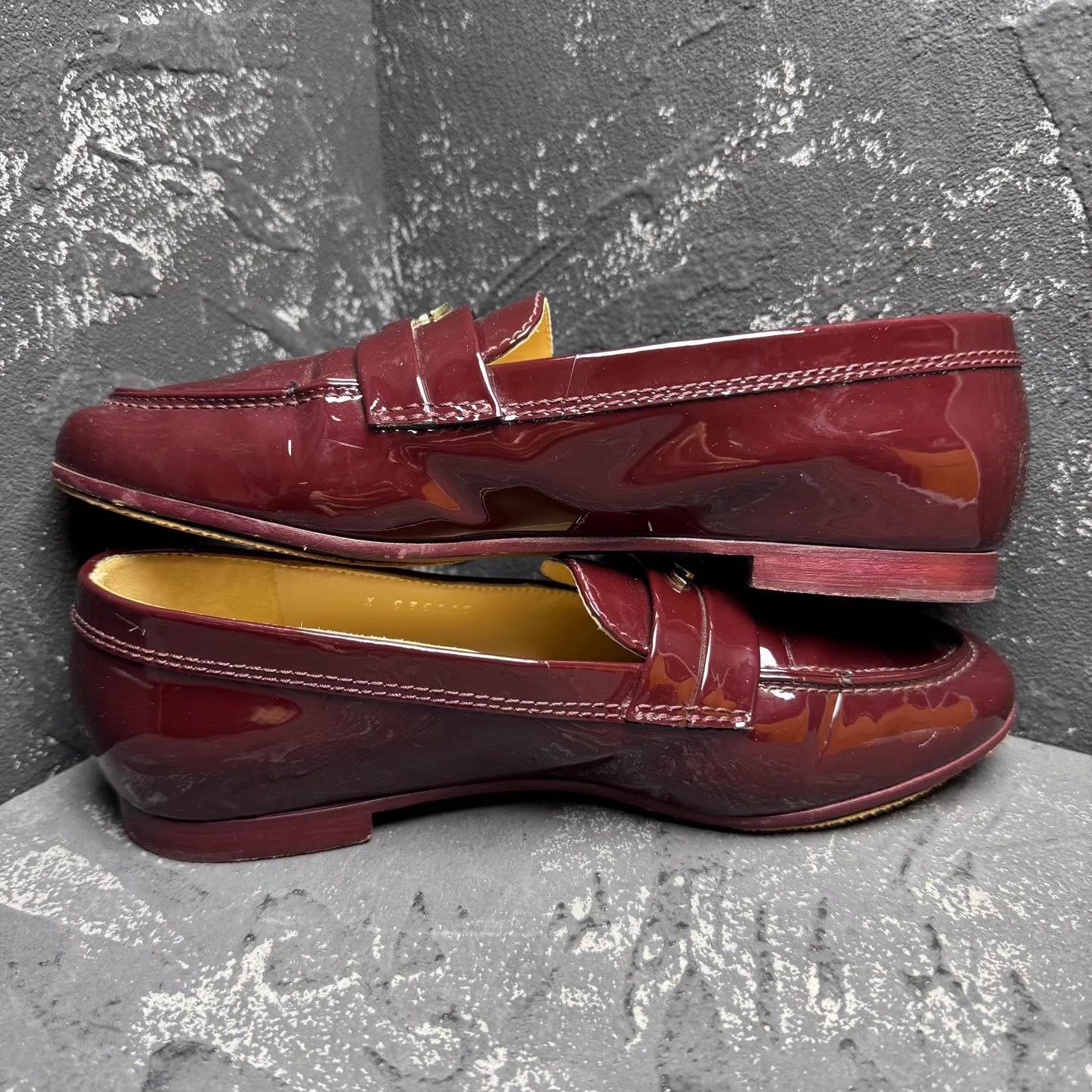 Chanel Chanel Red Patent Leather Loafers Q10 Size US 7 / IT 37 - 5 Thumbnail