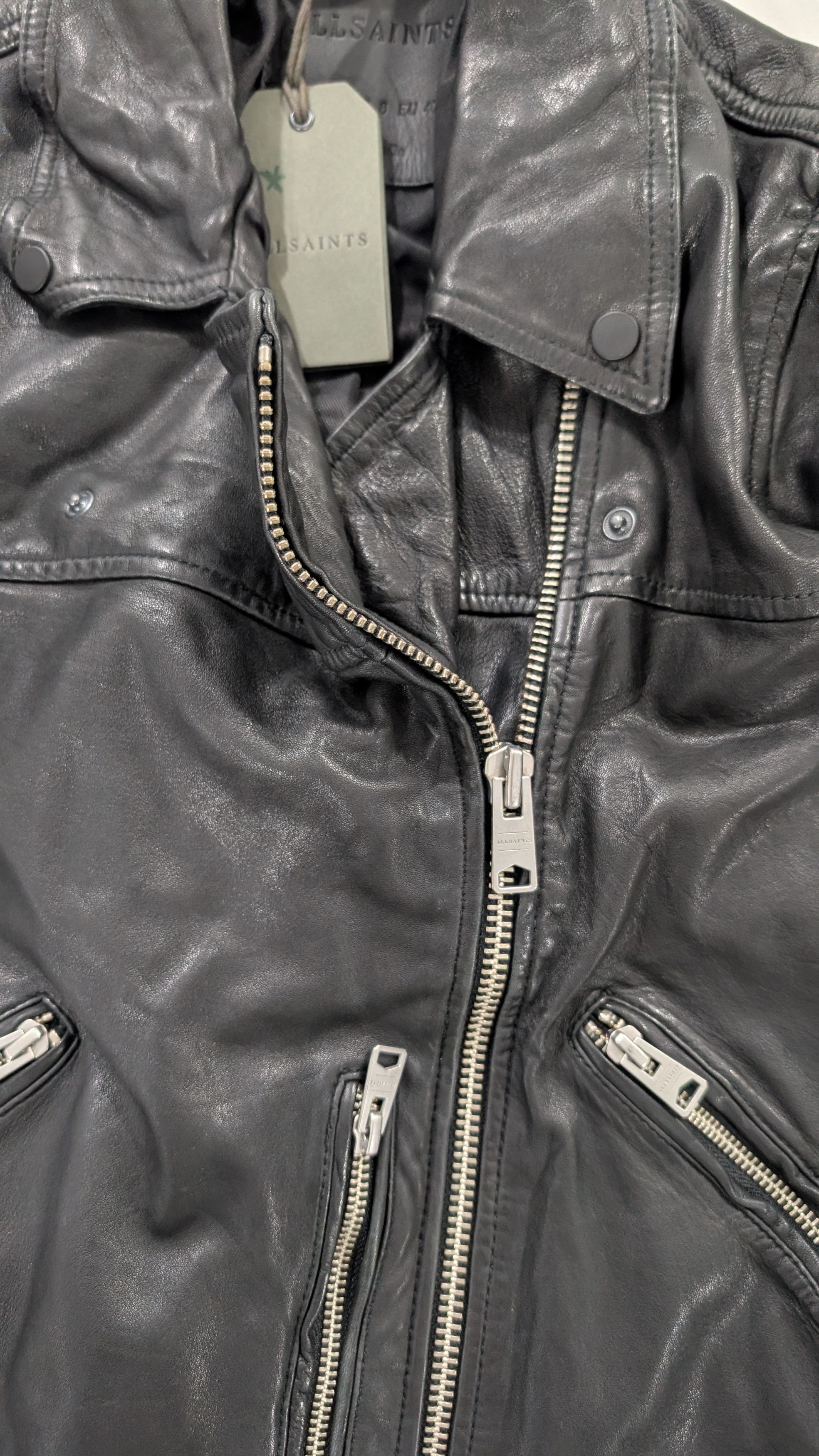 Allsaints ALLSAINTS Prescott Leather Biker Jacket. Size. 8 Size M / US 6-8 / IT 42-44 - 7 Thumbnail