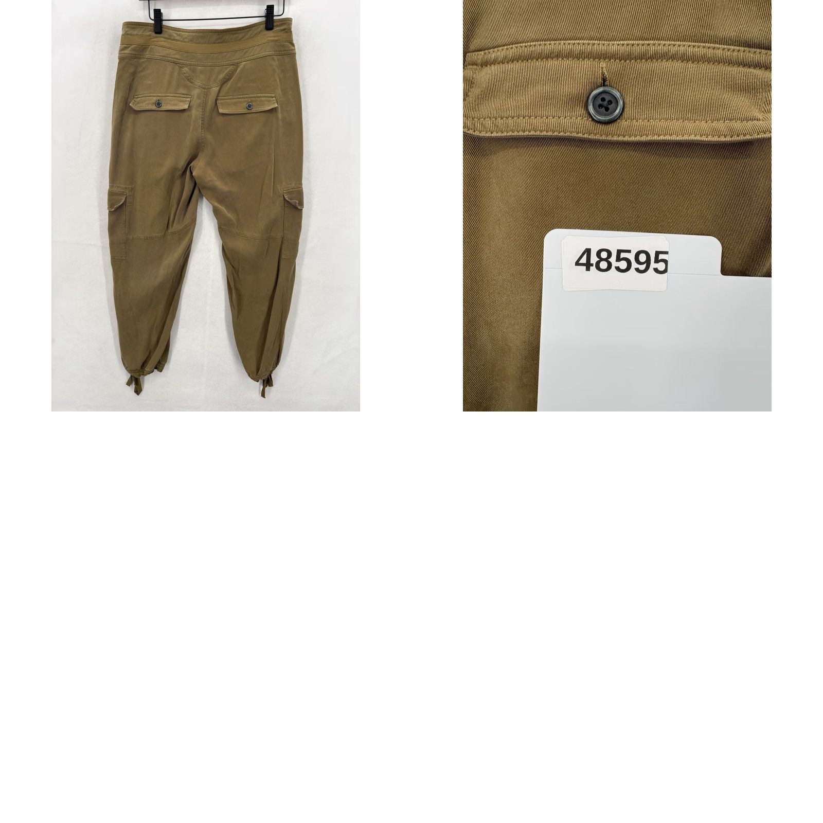Vintage Sundance Cargo Pants Womens 8 Brown Lyocell Viscose Cuffed Drawstring Joggers Size 30" / US 8 / IT 44 - 9 Thumbnail