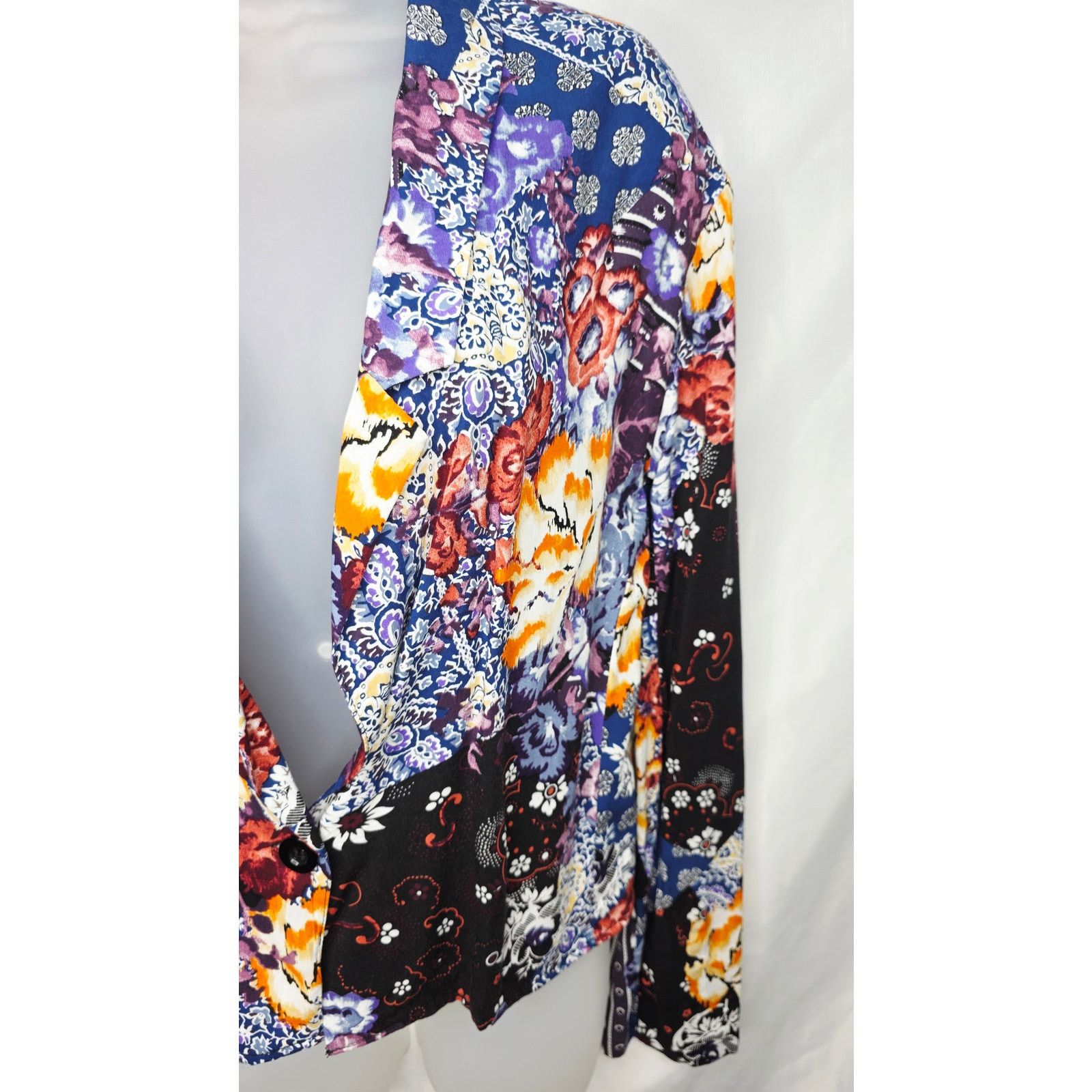 Other Boho Floral Blouse Women's M Lightweight Button Front Top Size M / US 6-8 / IT 42-44 - 4 Thumbnail