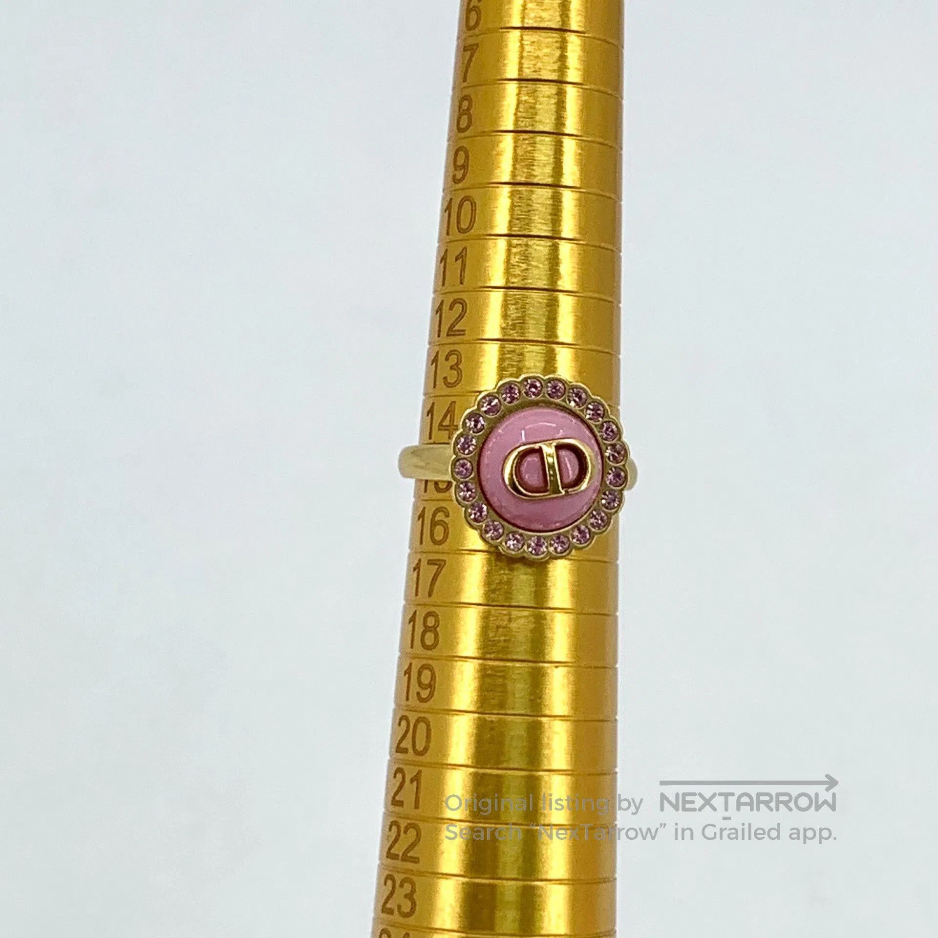 Dior Dior Pink Logo Diamond Ring. Size ONE SIZE - 6 Thumbnail