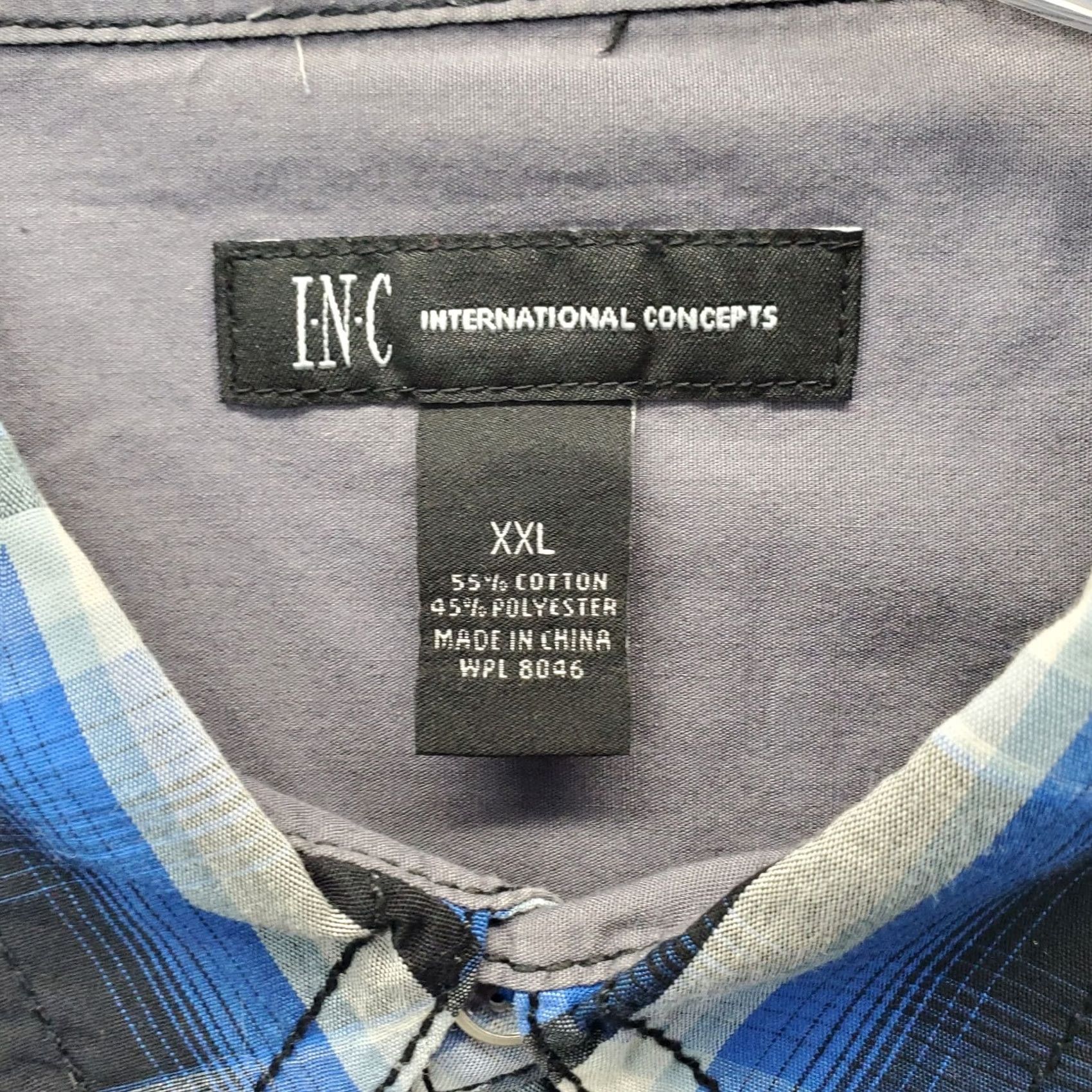 Vintage INC International Concepts Shirt Mens 2XL Multi Plaid Chest Pockets Short Sleeve Size US XXL / EU 58 / 5 - 4 Thumbnail