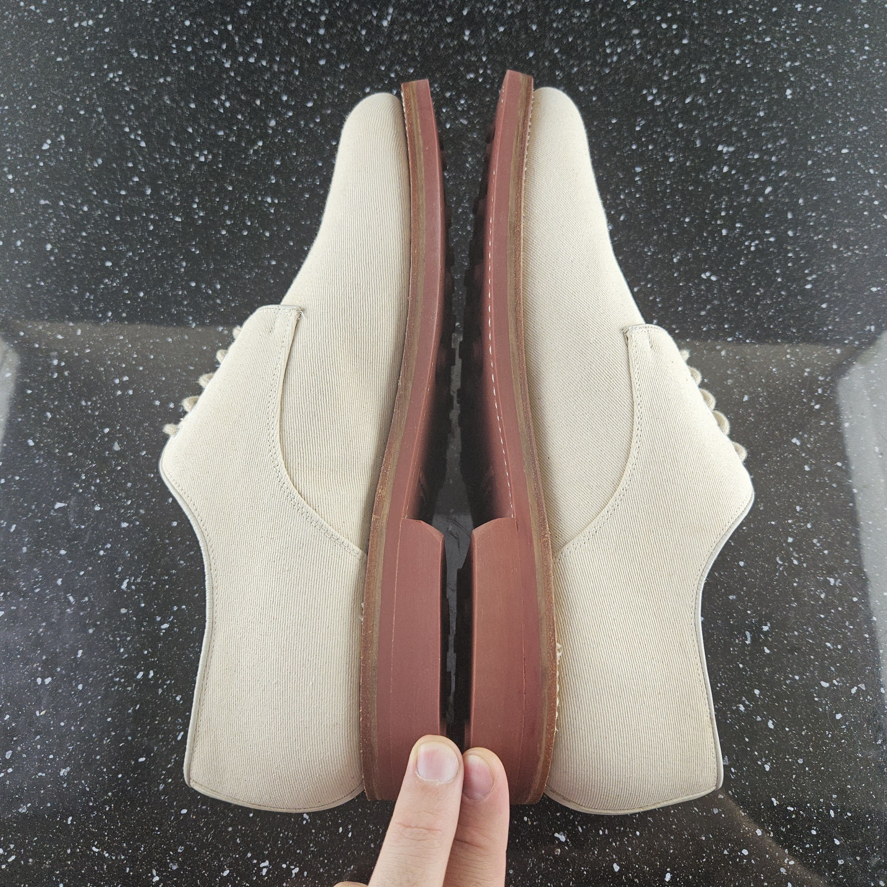 Vintage Grenson shoes beige canvas Sz 9 F