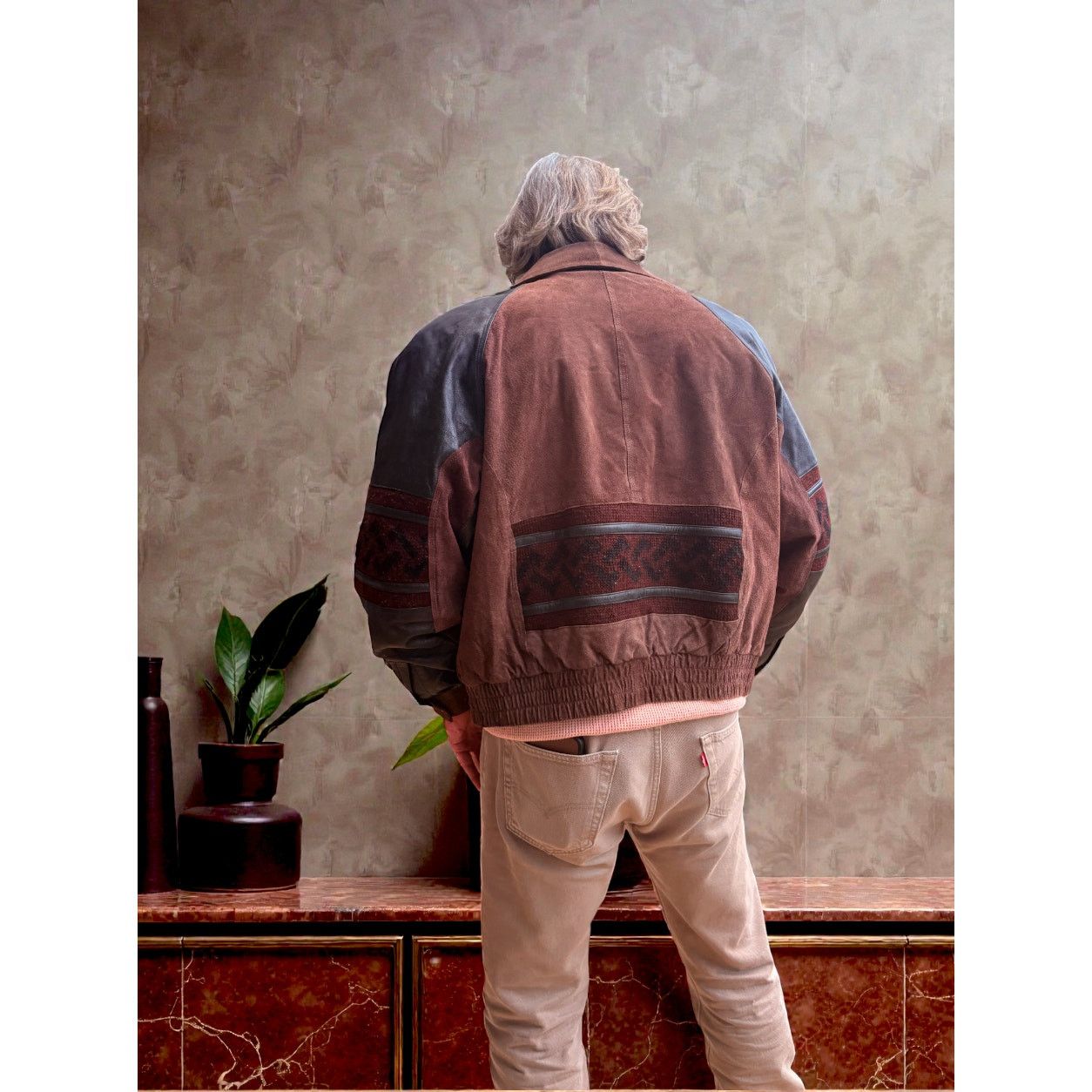 Cos Vintage COS Uomo Leather & Suede Bomber Jacket – XL Size US XL / EU 56 / 4 - 2 Thumbnail