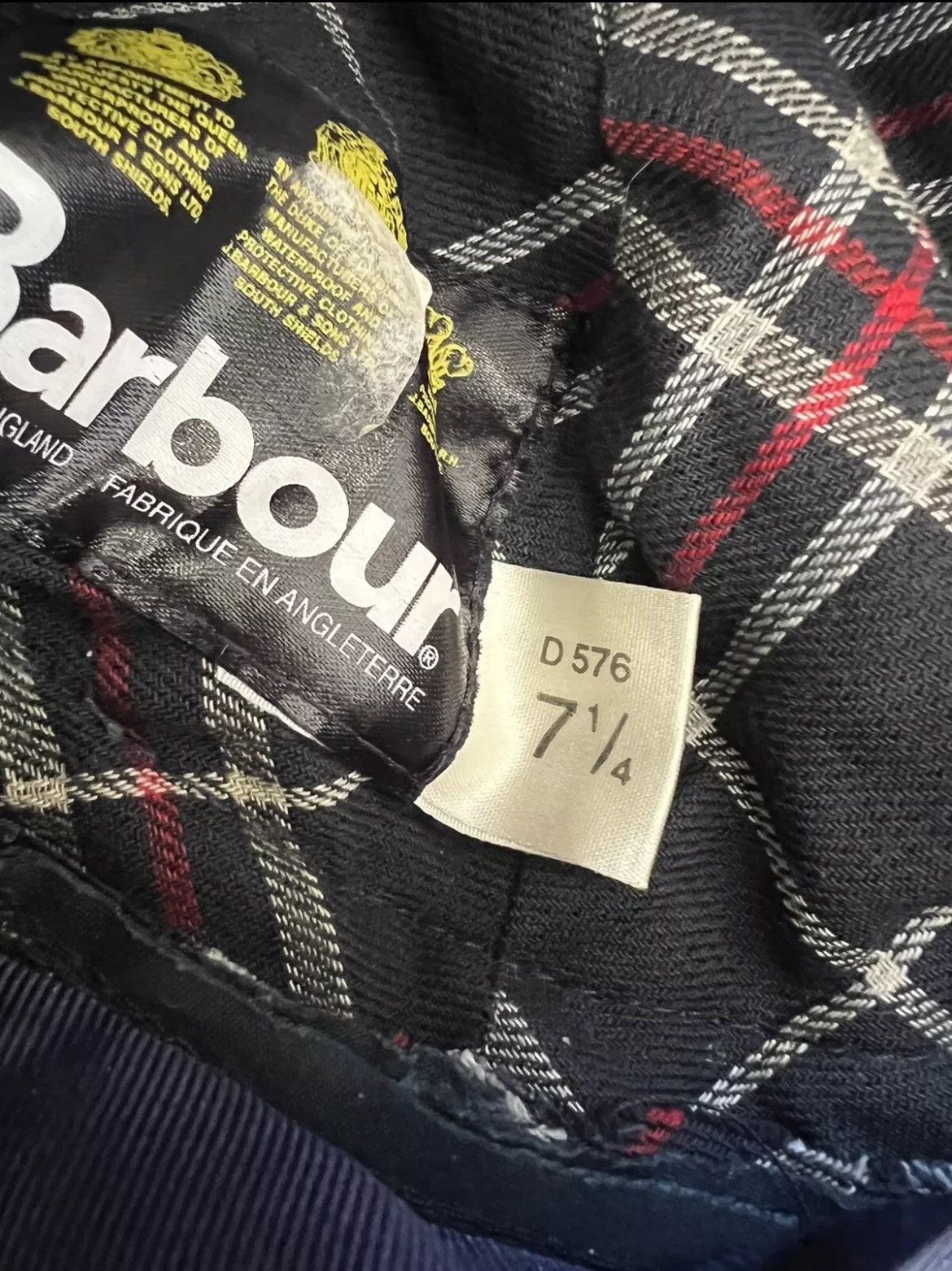 Barbour × Vintage VTG Men's Barbour Waxed Navy Blue Waterproof Hat Size ONE SIZE - 5 Thumbnail