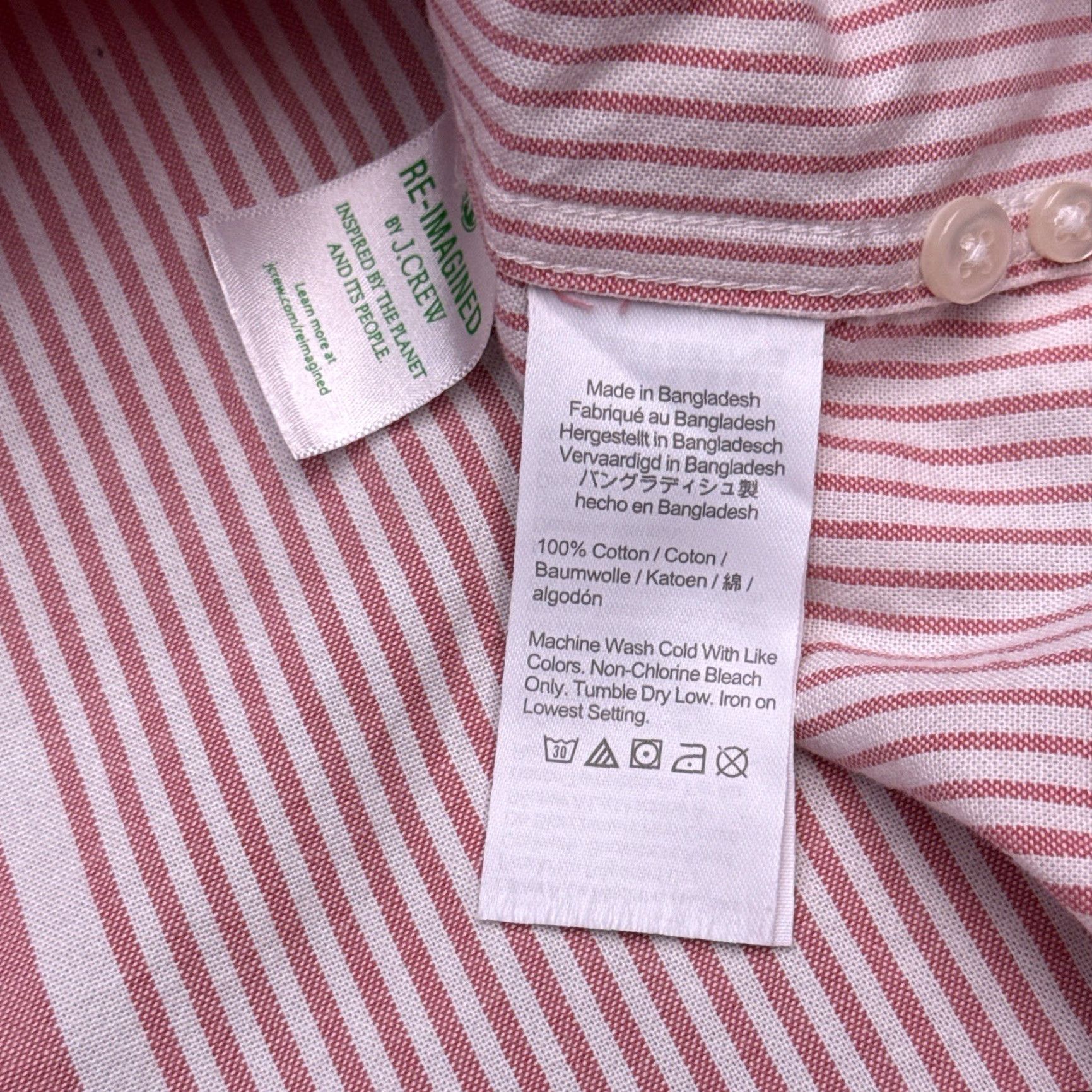 J.Crew J. Crew Button-Up Shirt Mens Medium Pink Striped Slim Fit Oxford Long Sleeve Size US M / EU 48-50 / 2 - 7 Thumbnail