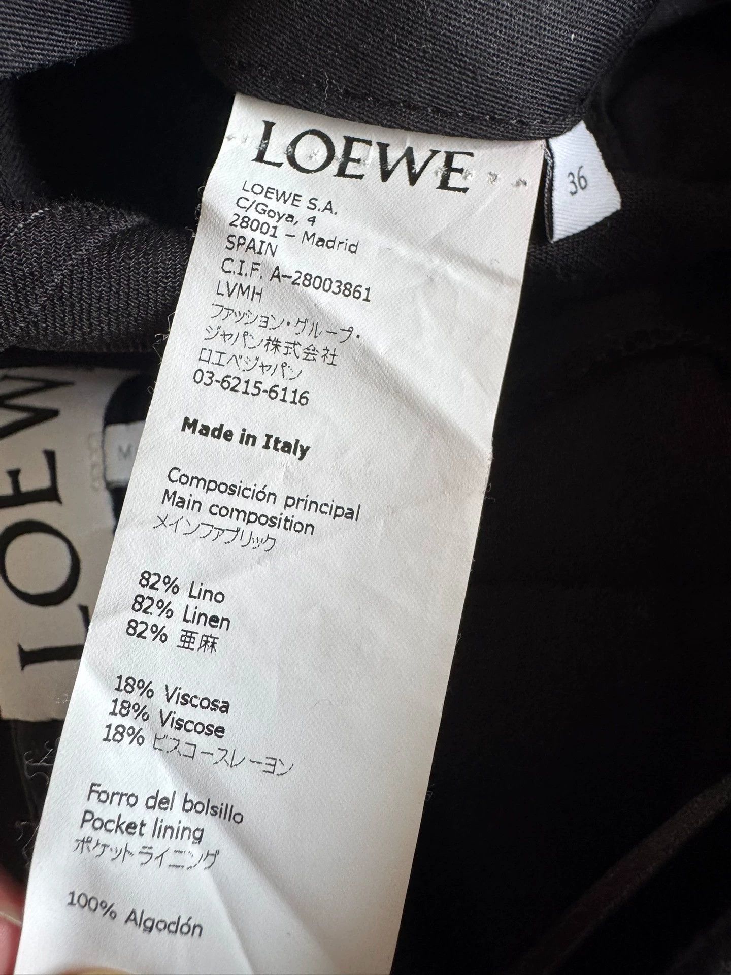 Loewe LOEWE ss21 women's high-waisted wide-leg pants 36 Size 25" / US 0 / IT 36 - 4 Thumbnail