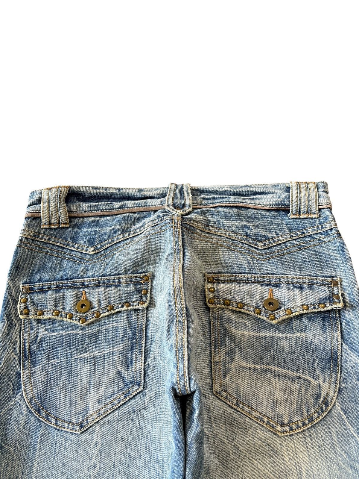 Hysteric Glamour Vintage Japanese Brand Crack Fade Distressed Bootcut Jeans Size 32" / US 10 / IT 46 - 8 Thumbnail