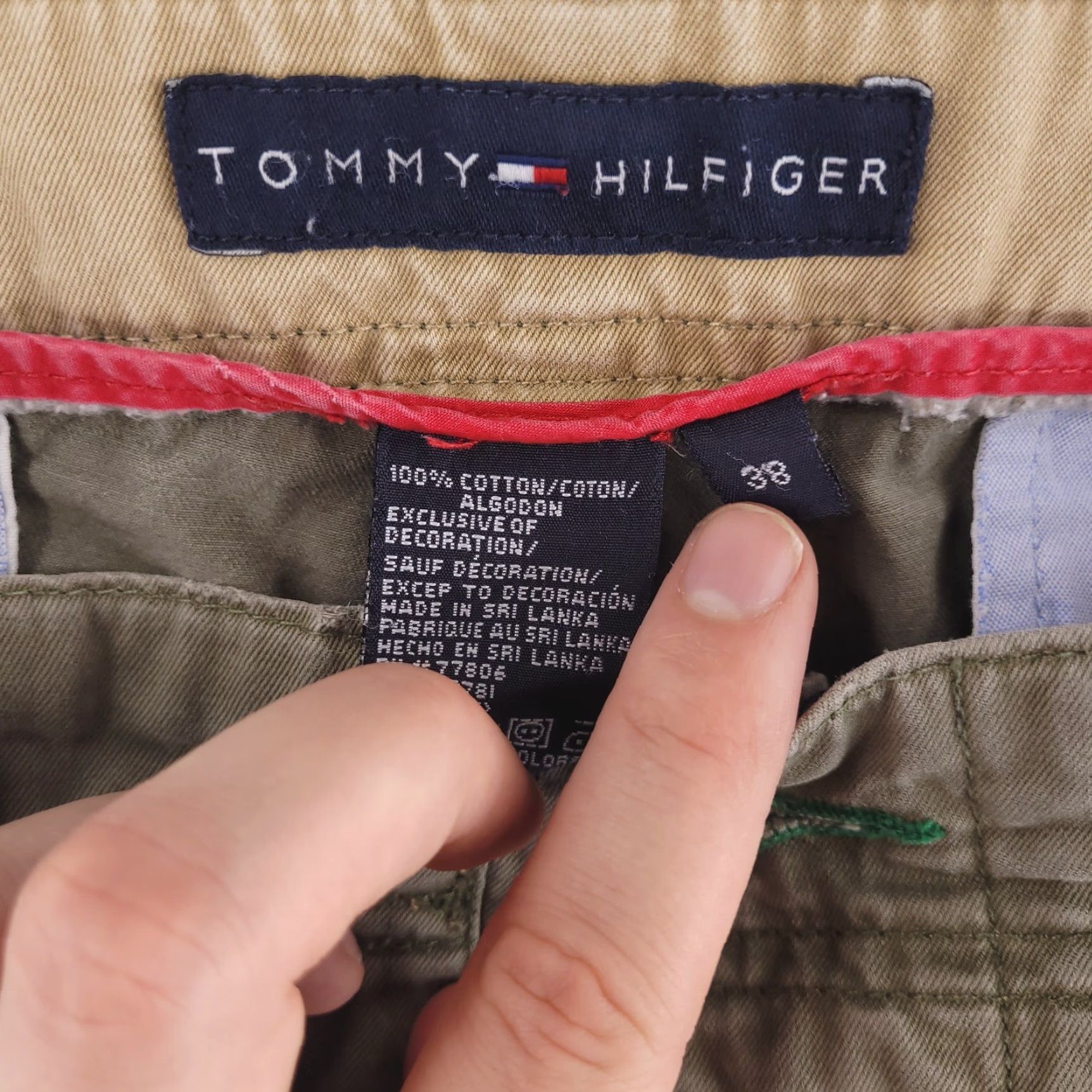 Tommy Hilfiger Tommy Hilfiger Shorts Mens 38 Green Cargo Cotton Olive Army Missing Button Size US 38 / EU 54 - 3 Thumbnail
