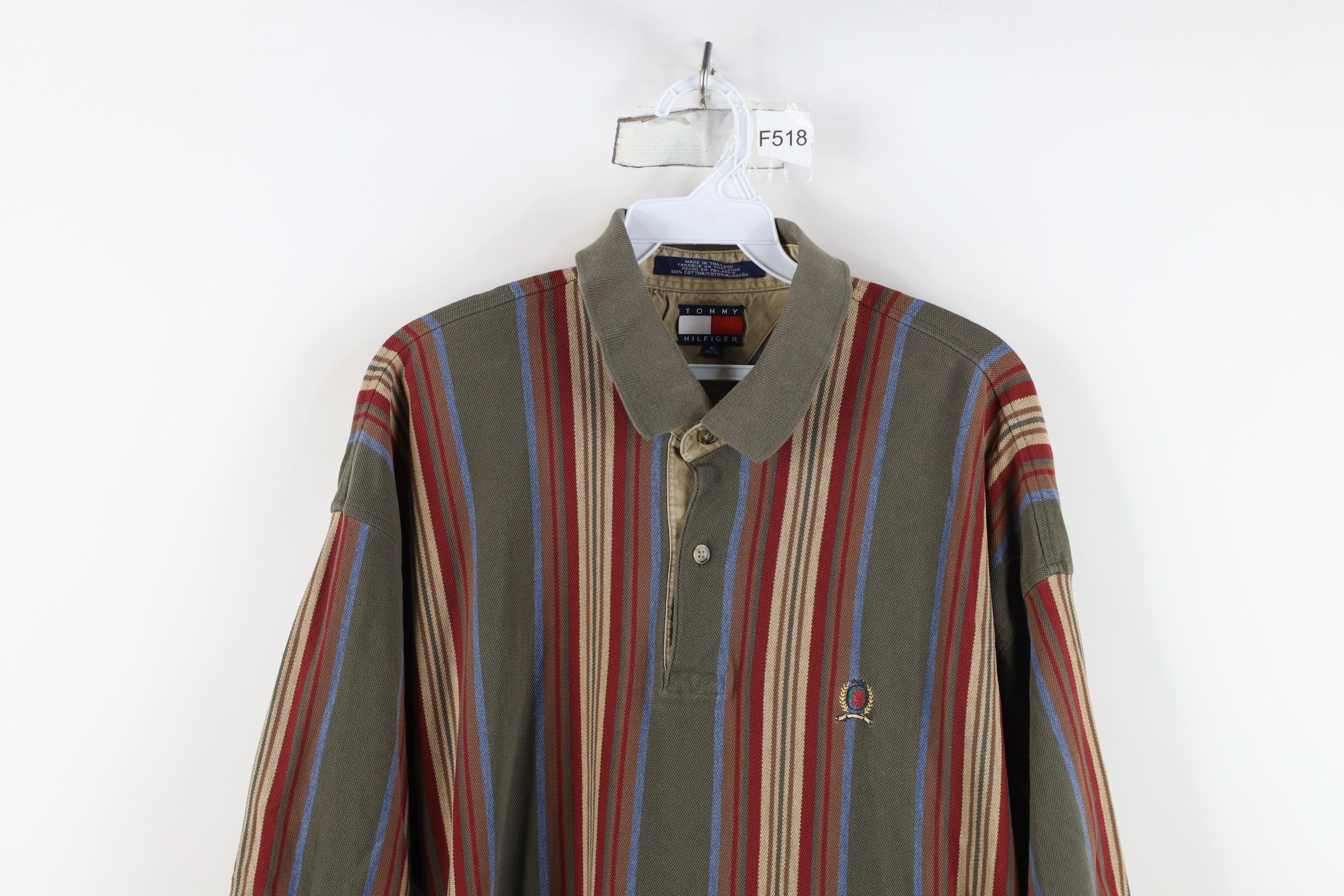 Tommy Hilfiger Vintage 90s Tommy Hilfiger Tone Striped Golf Polo Shirt Size US XL / EU 56 / 4 - 2 Thumbnail
