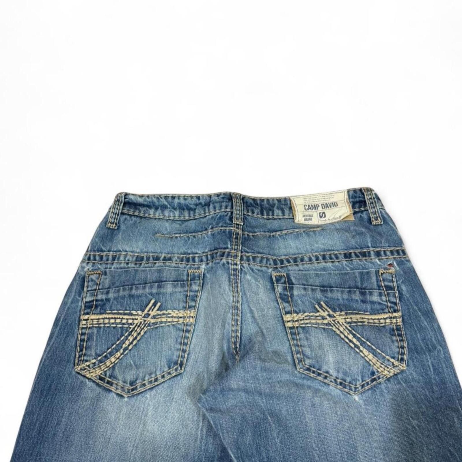 True Religion Camp David denim jeans with iconic embroidered back design. Size US 33 - 3 Thumbnail