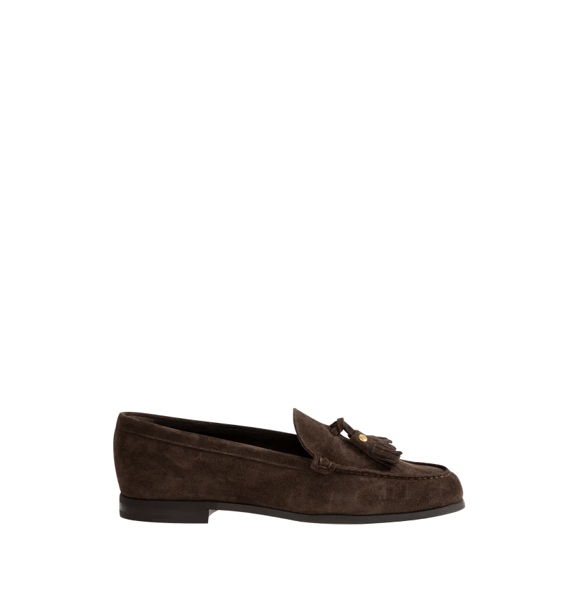 o1h1sh11225 Priscilla Suede Shoe in Ebony/Brown