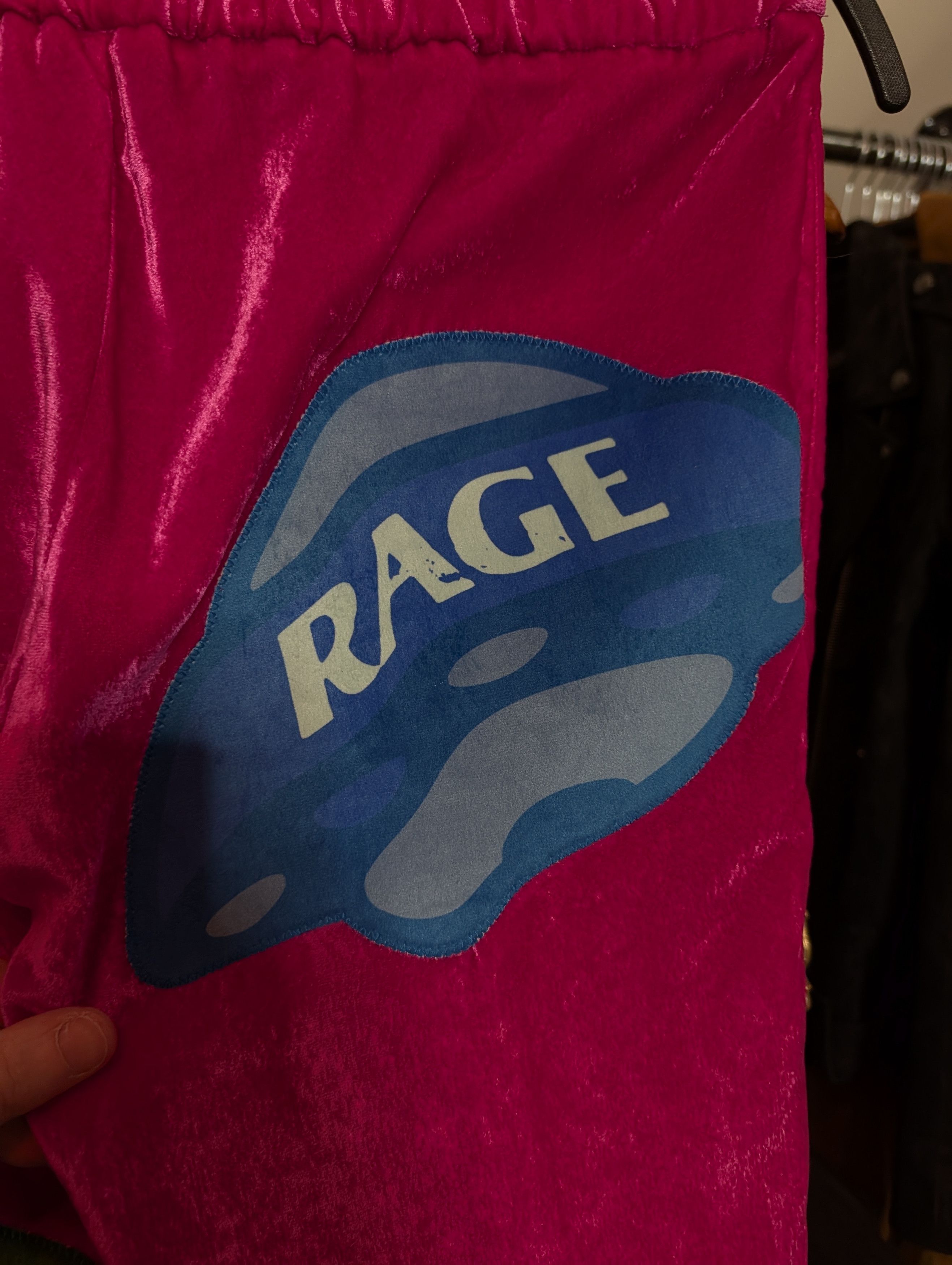 Cout de la Liberte MEMBERS OF THE RAGE Velvet Fuscia Flared Patch Pants Size US 30 / EU 46 - 10 Thumbnail