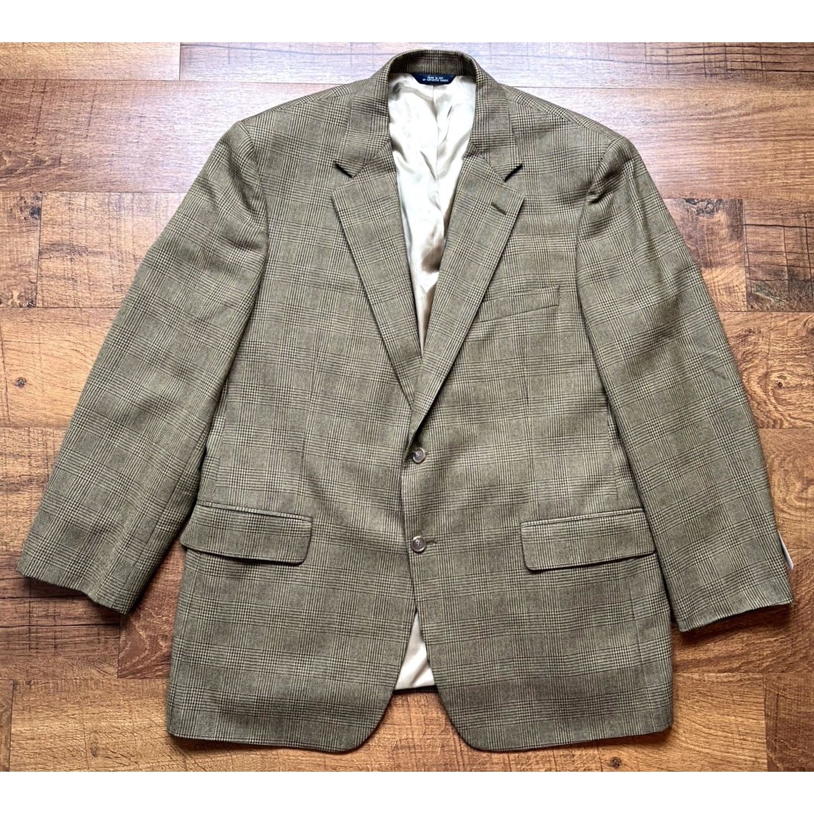 Brooks Brothers VINTAGE Brooks Brothers Blazer Mens 44R Brown Striped Plaid Jacket Coat USA Size 44R - 2 Thumbnail