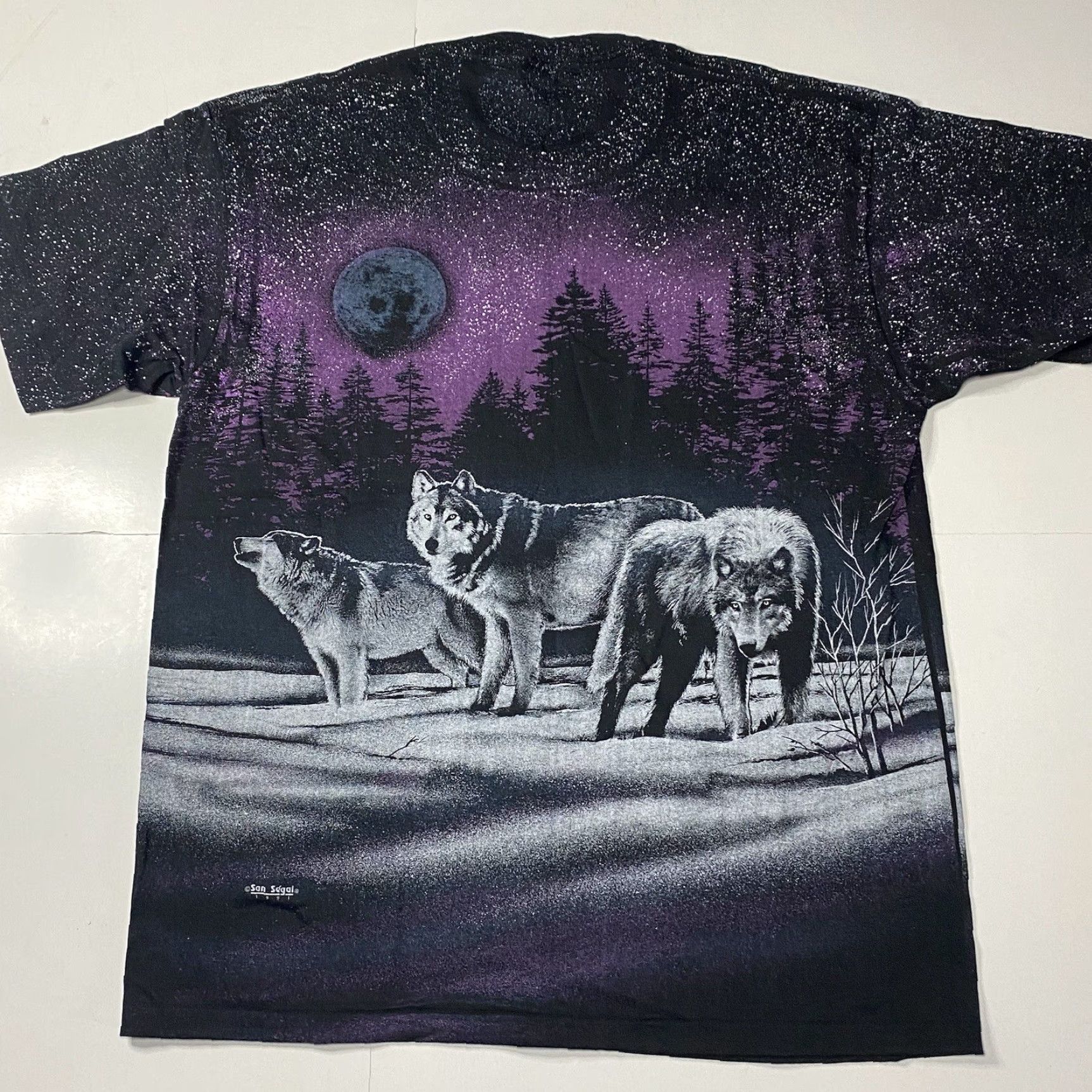 Anvil VINTAGE 90s AOP Wolves Single Stitch T-Shirt Double Sided Made In USA XL Size US XL / EU 56 / 4 - 5 Thumbnail
