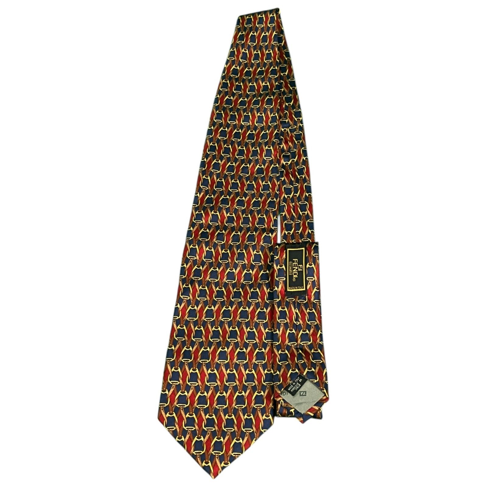 Fendi Vintage Men's Fendi Equestrian Horse Bit Print 100% Silk Tie Size ONE SIZE - 6 Thumbnail