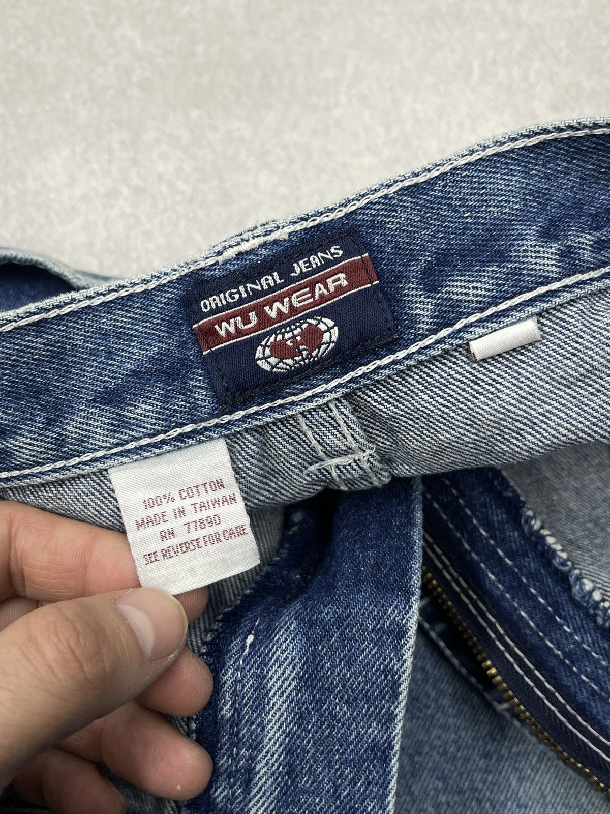 Wu-Tang Clan Vintage Wu Tang Clan Wu Wear Baggy Denim Jeans Blue Big Logo Size US 34 / EU 50 - 17 Thumbnail