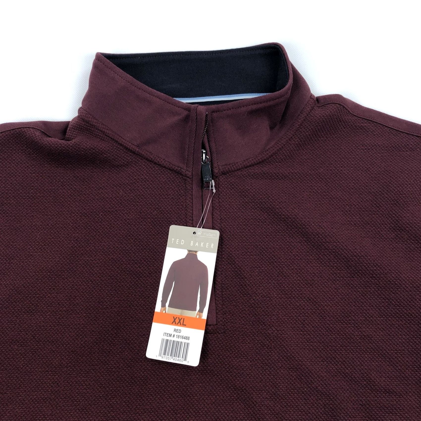 Ted Baker Ted Baker Men's XXL Red Quarter Zip Pullover Sweater Textured Knit 2XL NEW Size US XXL / EU 58 / 5 - 2 Thumbnail
