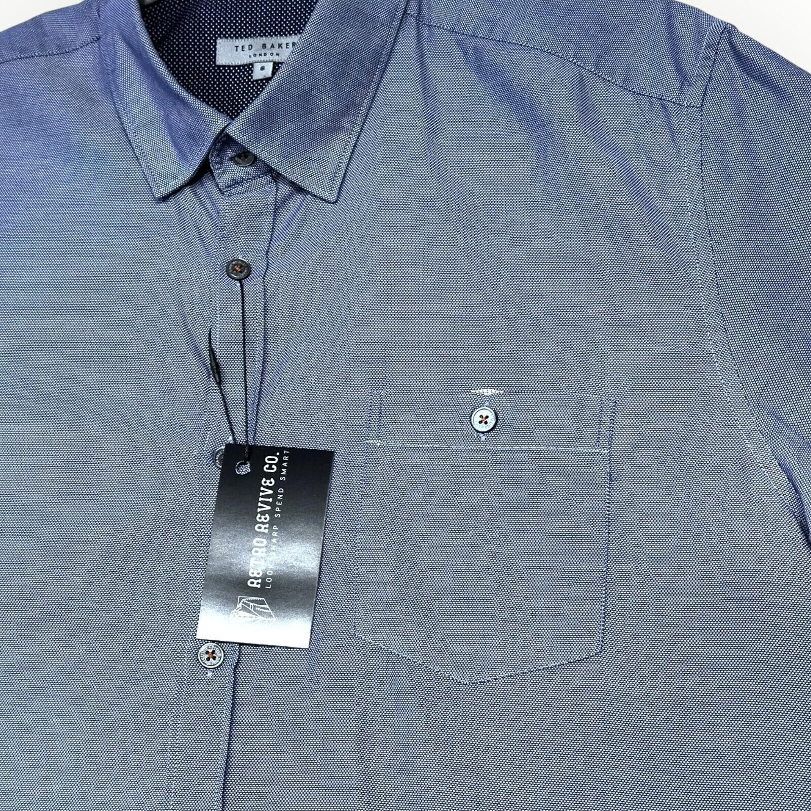 Ted Baker Ted Baker 6 Shirt Men's UK Size 2XL Blue Ditsy Print Button Size 48R - 10 Thumbnail