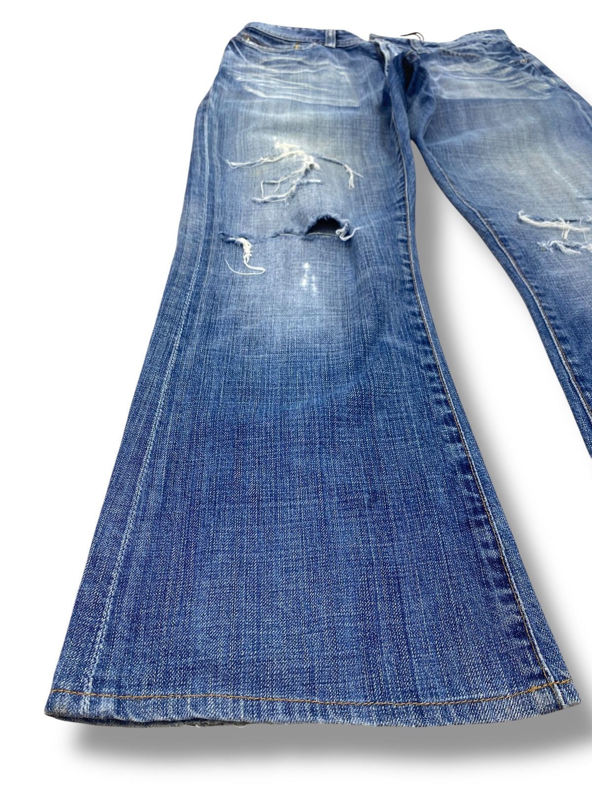 Other The Fillmore Brand Acid Blue Wash Distressed Flare Jeans Size US 32 / EU 48 - 7 Thumbnail