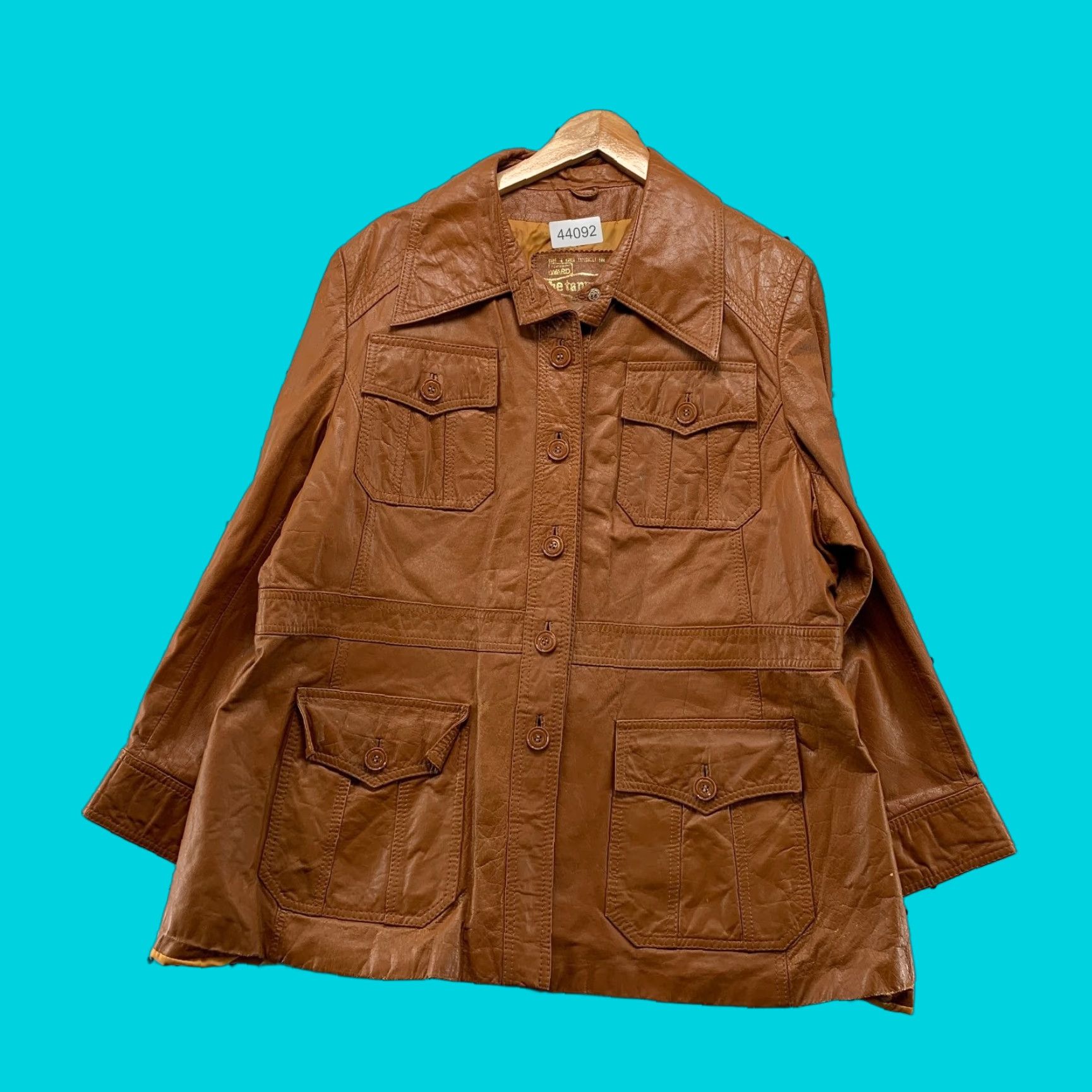 VINTAGE Montgomery Ward Tannery Button Jacket Womens XL Brown