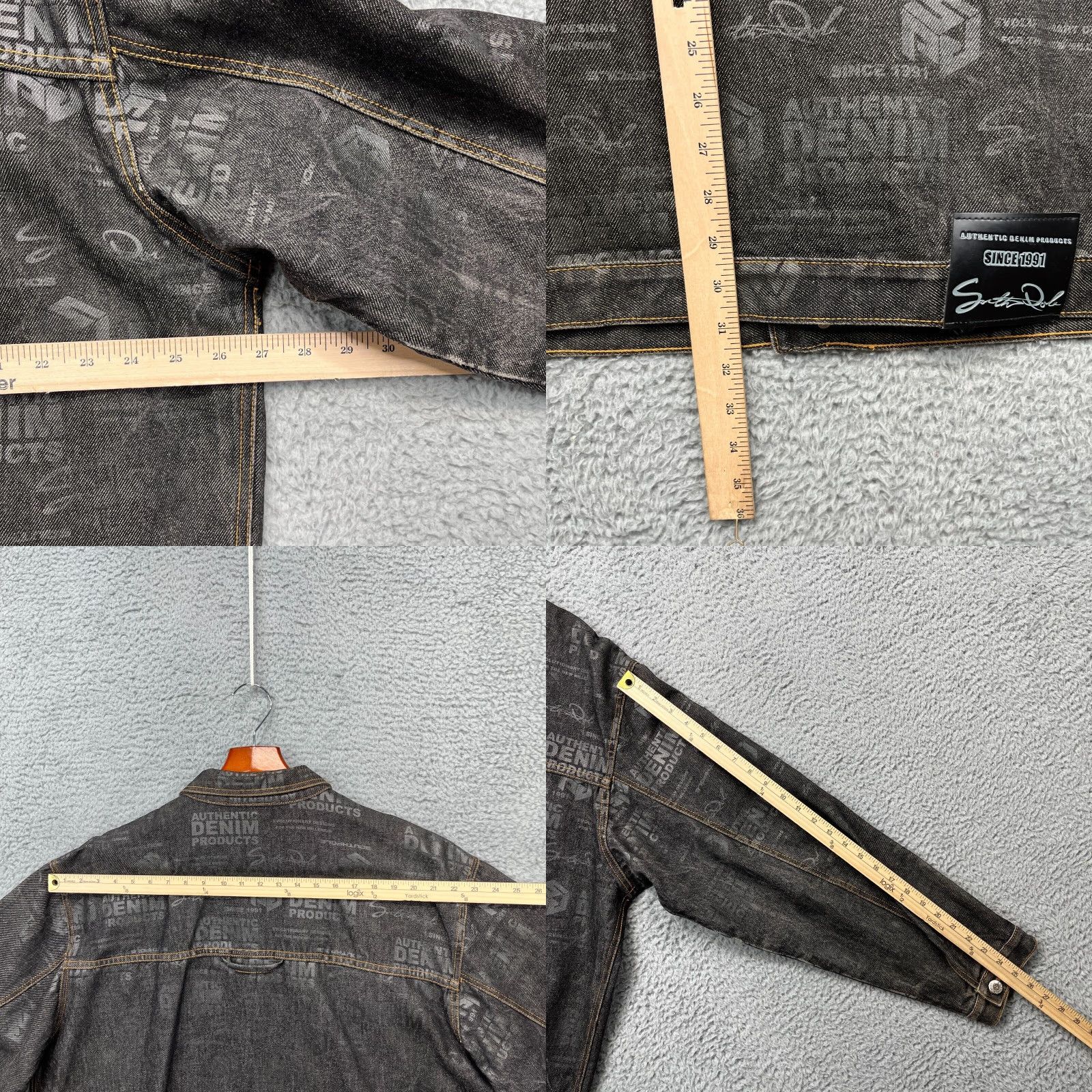 Southpole VINTAGE SouthPole Waxed Denim Jacket Mens XL Black AOP Graffiti Streetwear Logo Jacket Size US XL / EU 56 / 4 - 9 Thumbnail
