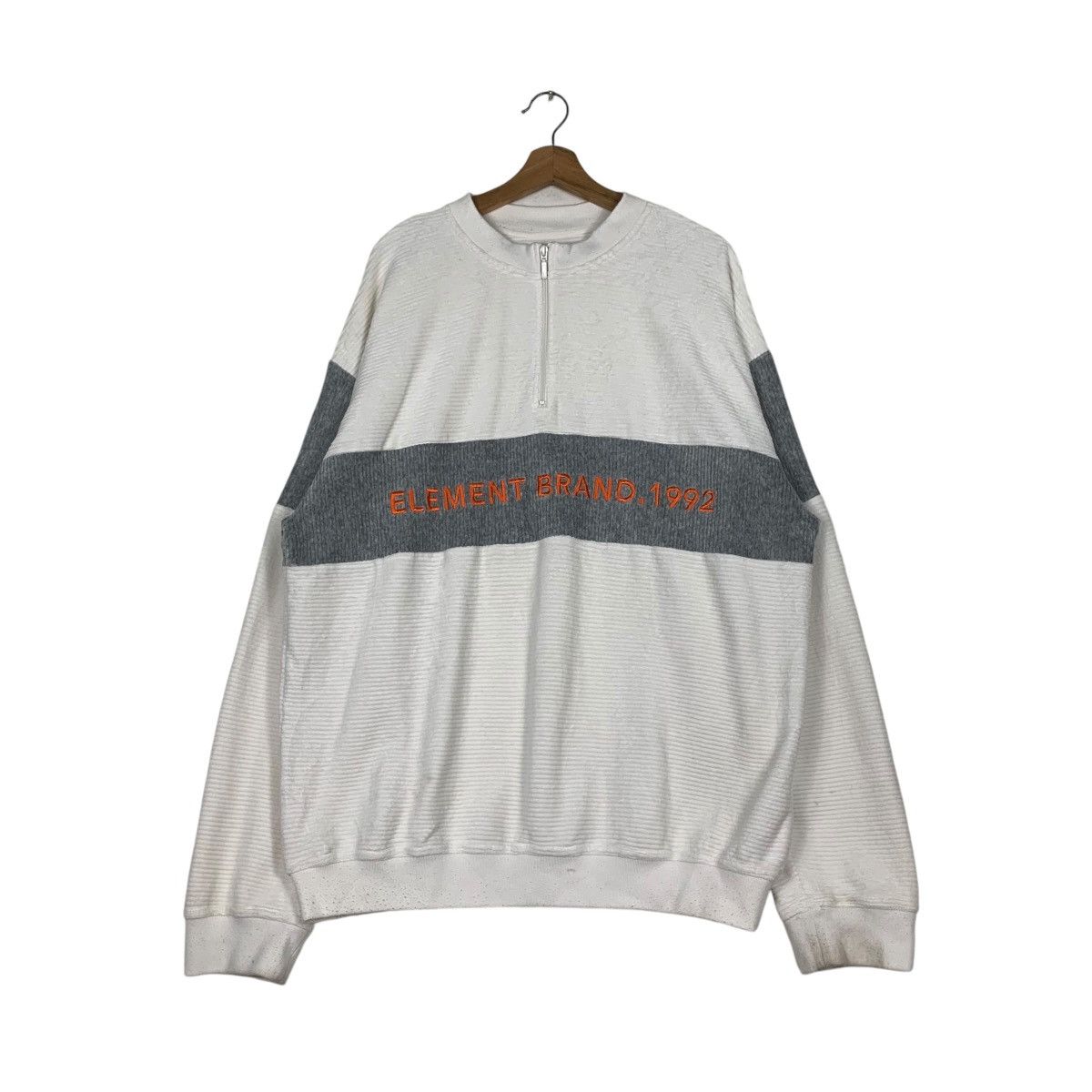 Element ELEMENT Embroidery Big Logo Half Zip Sweatshirt #1300-C58 Size US XL / EU 56 / 4 - 1 Thumbnail