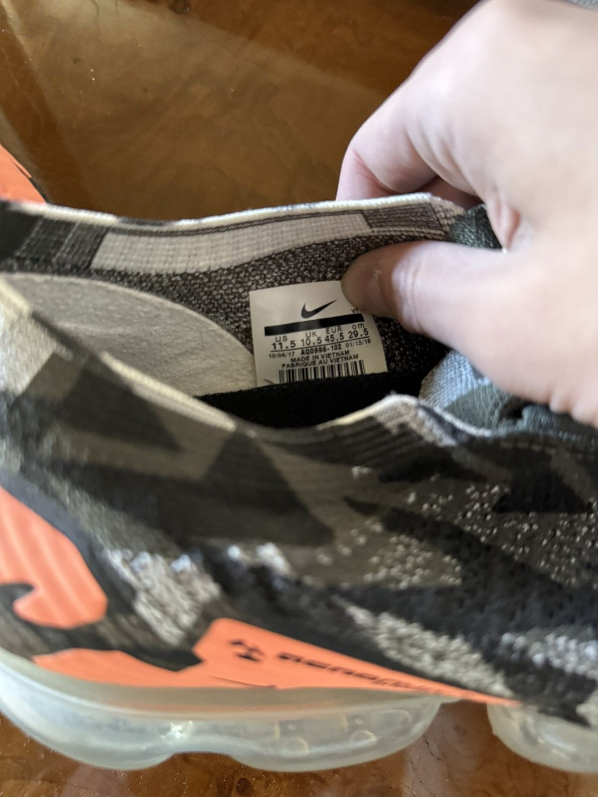 Acronym × Nike Acronym vapormax’s orange/grey colorway Size US 11.5 / EU 44-45 - 4 Thumbnail