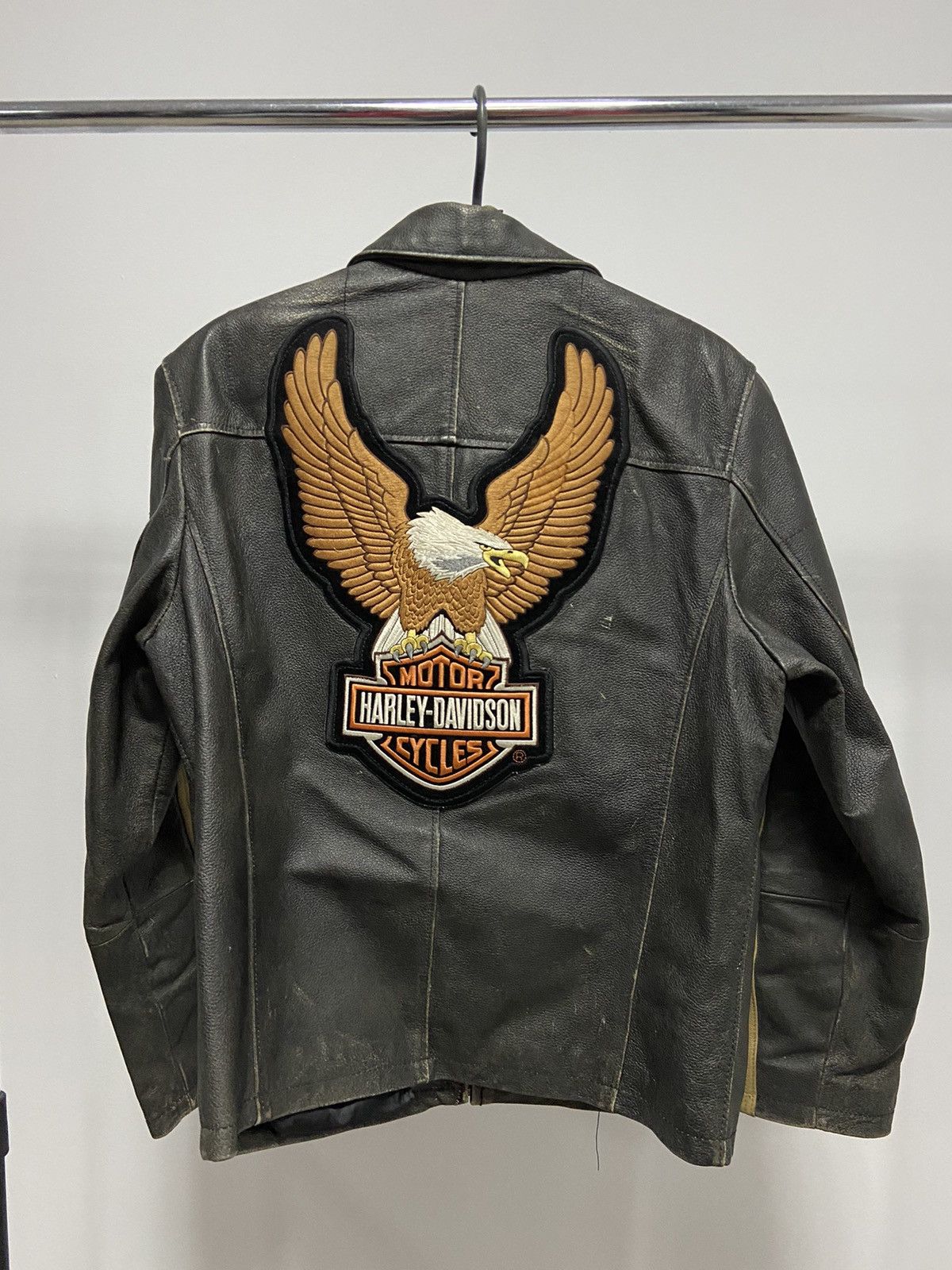Harley Davidson × Vintage Harley Davidson leather jacket big logo eagle 🦅 moto vintage Size US M / EU 48-50 / 2 - 4 Thumbnail