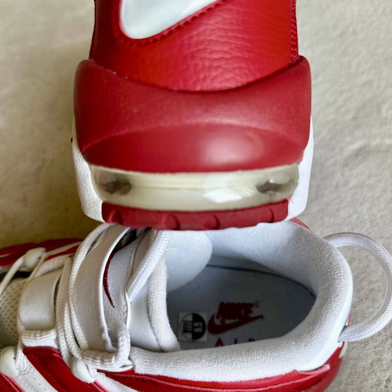 Nike ULTRA RARE Nike AIR MORE UPTEMPO White/Red SNEAKERS Sz 9.5 Size US 9.5 / EU 42-43 - 10 Thumbnail