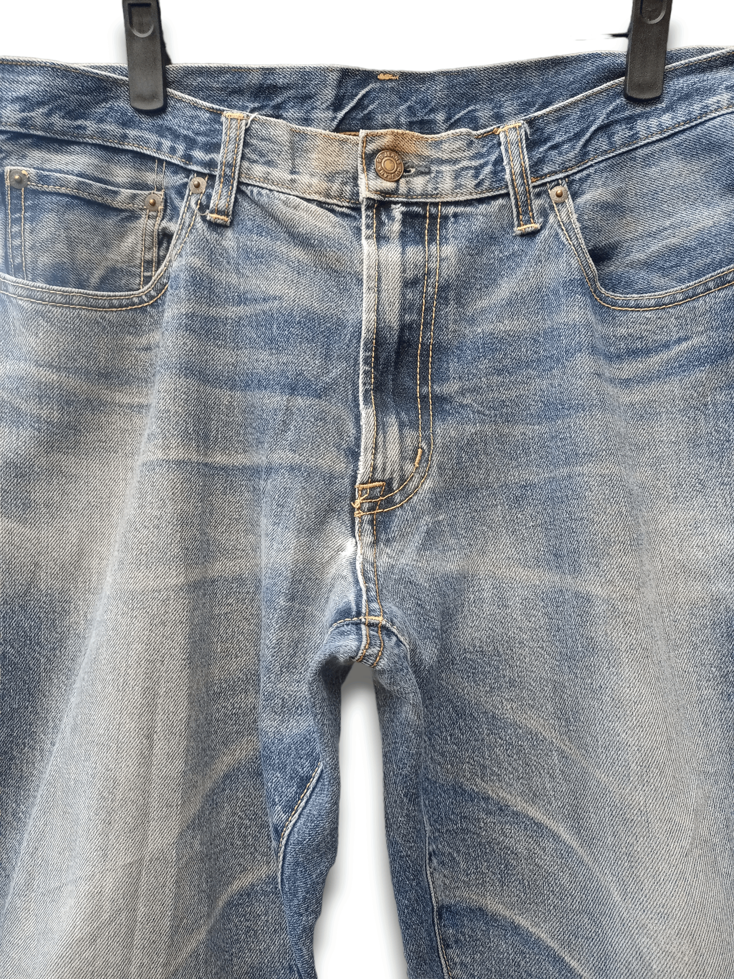 Japanese Brand Vintage Japanese Brand Blue Wash Wide Baggy Distressed Jeans Size US 34 / EU 50 - 4 Thumbnail