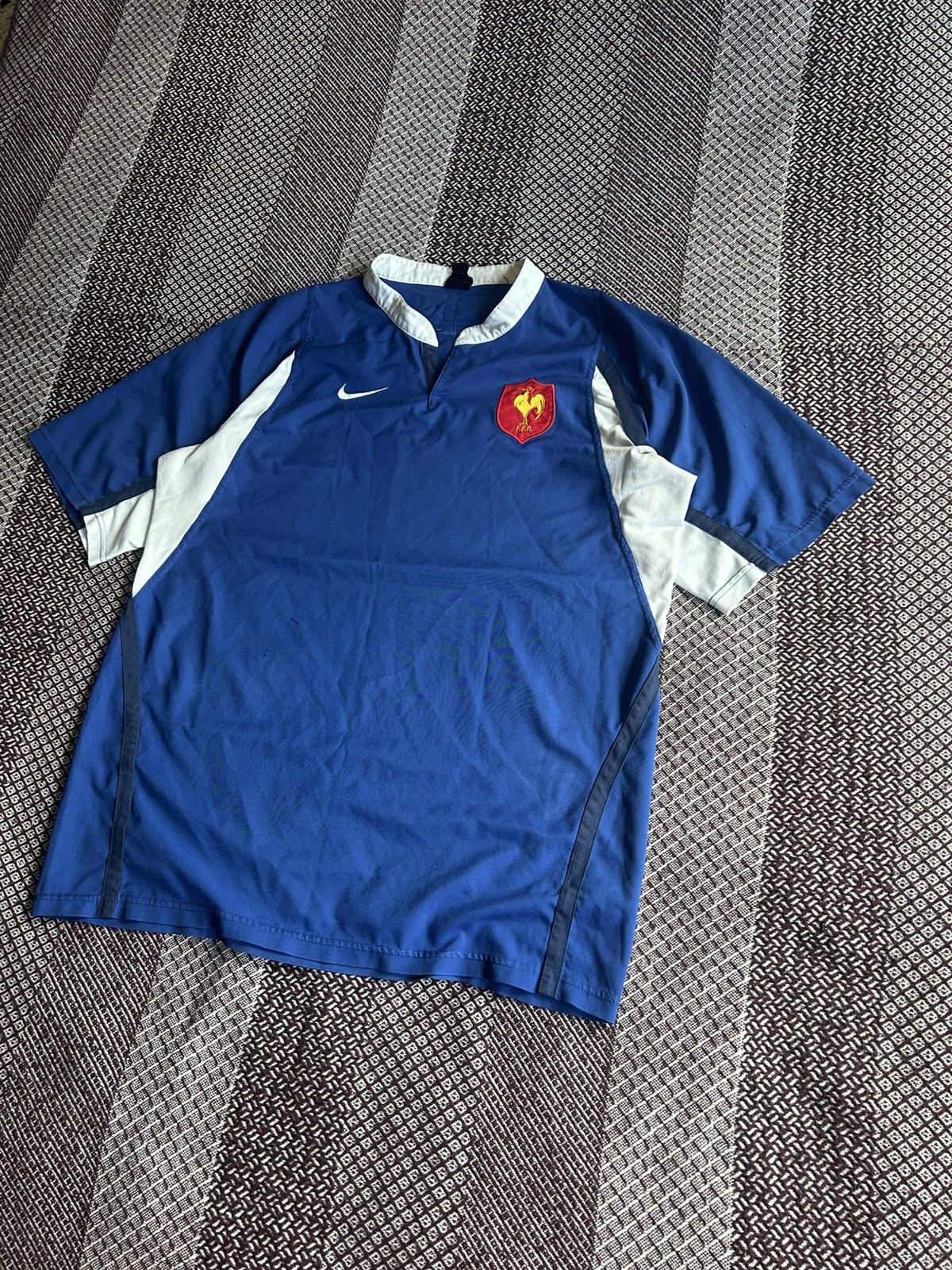 Nike Vintage Nike x France National Rugby Jersey 90s Streetwear Size US L / EU 52-54 / 3 - 2 Thumbnail
