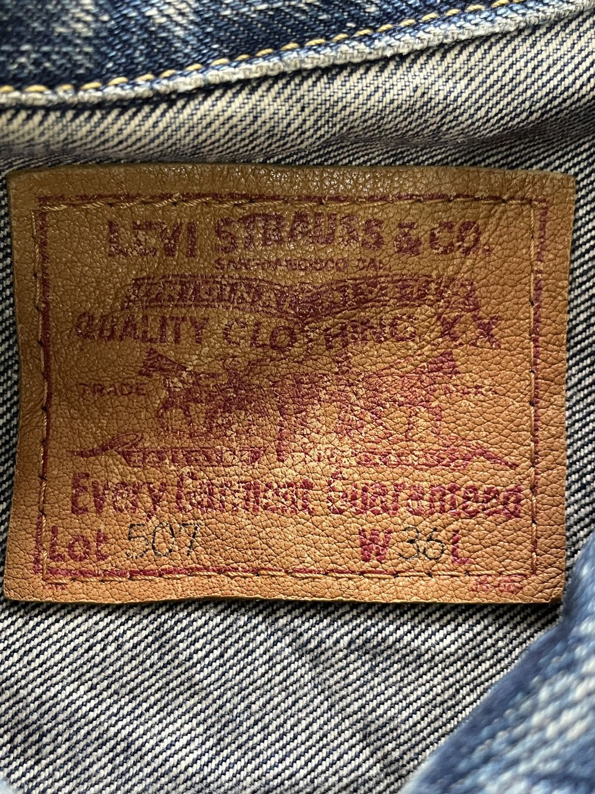 Levi's Vintage 1999 Levis 507XX E Selvedge Denim Jacket Size US S / EU 44-46 / 1 - 8 Thumbnail
