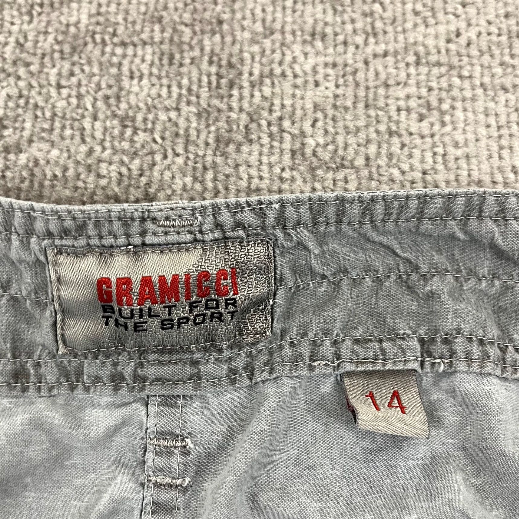 Gramicci VINTAGE Gramicci Shorts Women 14 Bermuda Nylon Gray Patina Dyed 3/4 Length Lightweight Hiking Climb Pockets Size 36" / US 14 / IT 50 - 3 Thumbnail