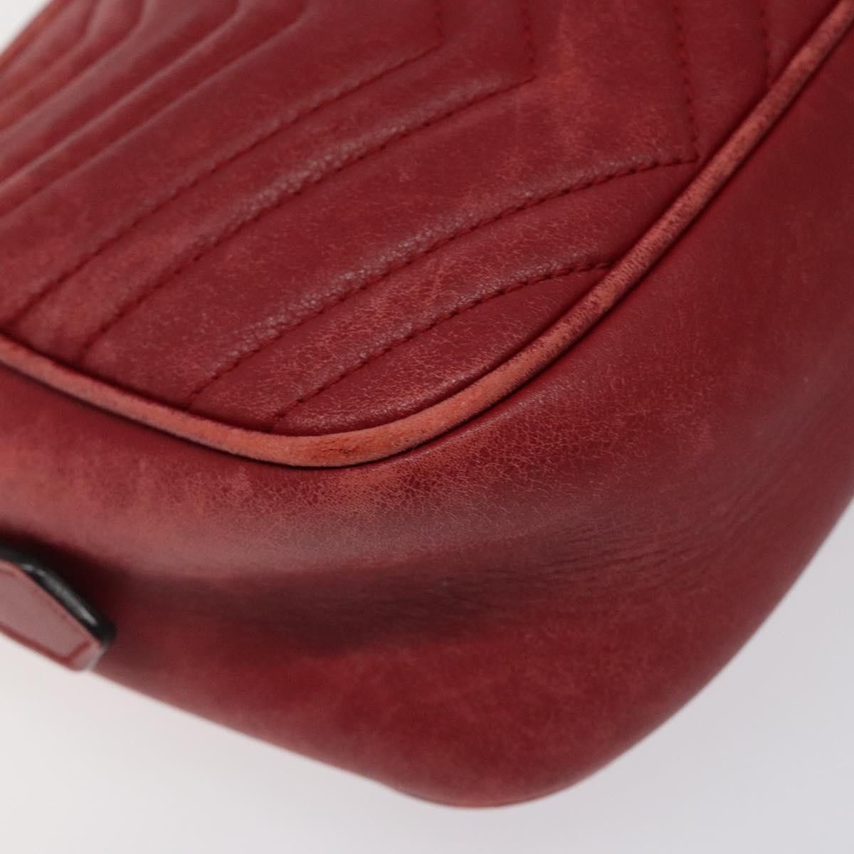 Gucci GUCCI GG Marmont Chain Shoulder Bag Leather Red Gold Size ONE SIZE - 11 Thumbnail