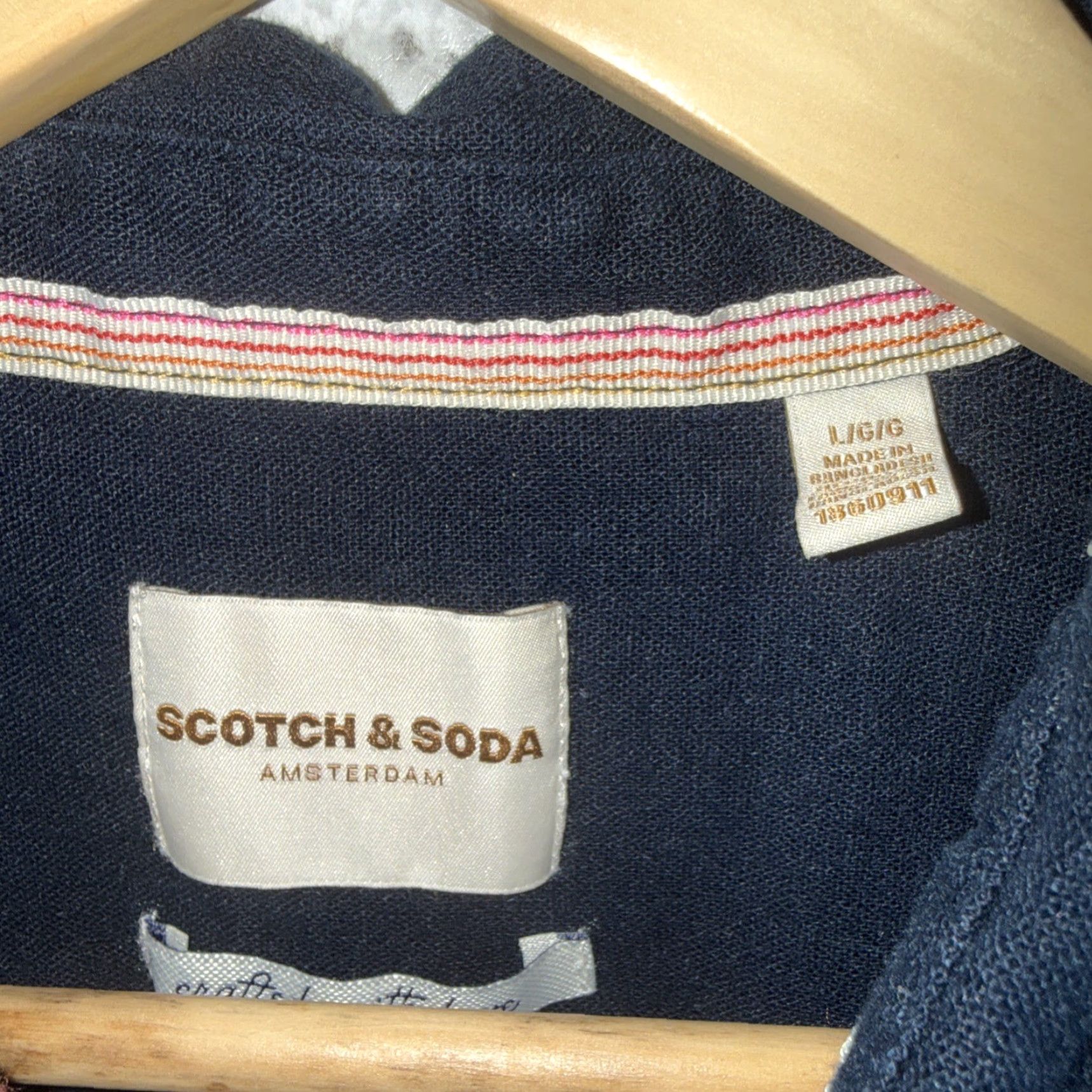 Scotch & Soda VINTAGE Scotch & Soda Amsterdam Blue Button-Up Linen Blend Shortsleeve Shirt Mens L Size US L / EU 52-54 / 3 - 3 Thumbnail