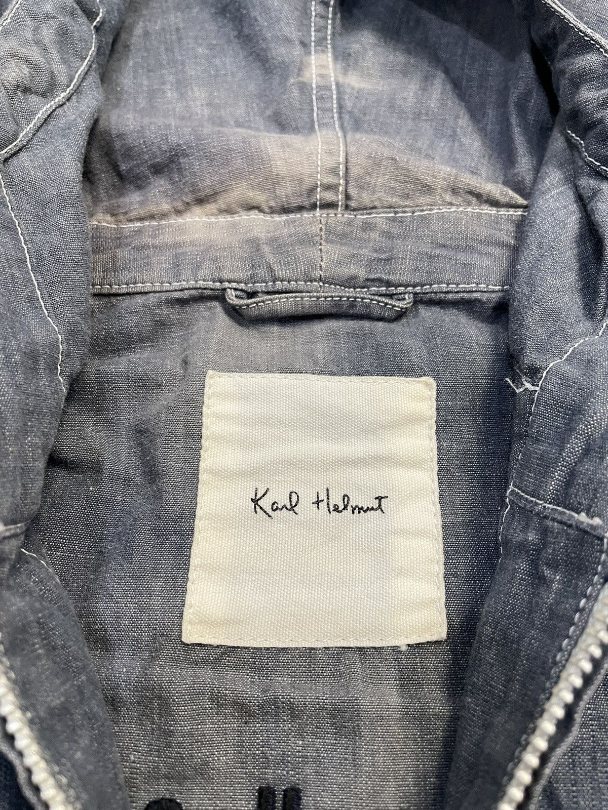 Japanese Brand × Karl Helmut Sun FADED Pink House Karl Helmut Denim Hoodie Size US M / EU 48-50 / 2 - 8 Thumbnail