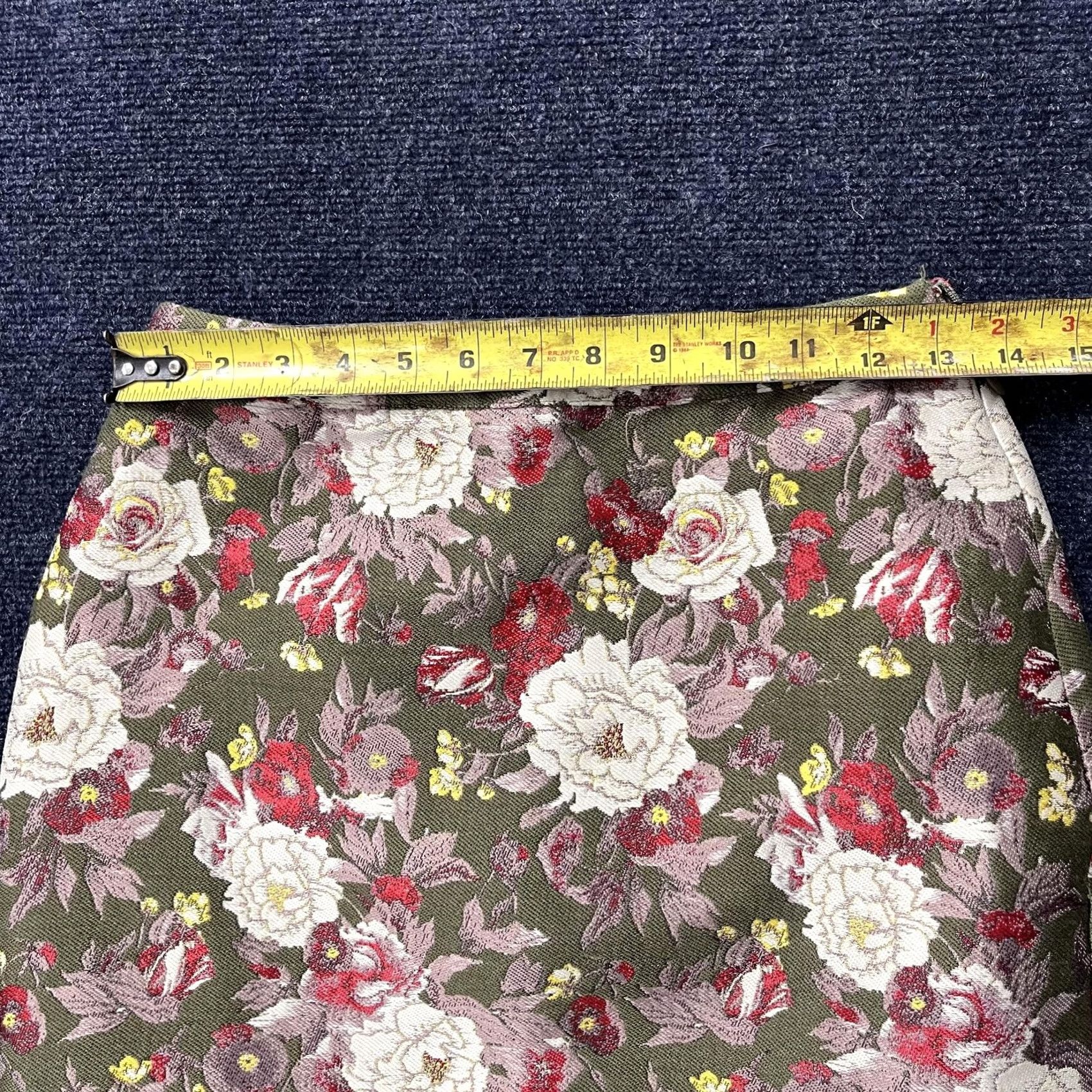 Forever 21 FOREVER 21 Skirt Womens XS Green Floral Jacquard Lined Mini Party Size 26" / US 2 / IT 38 - 5 Thumbnail