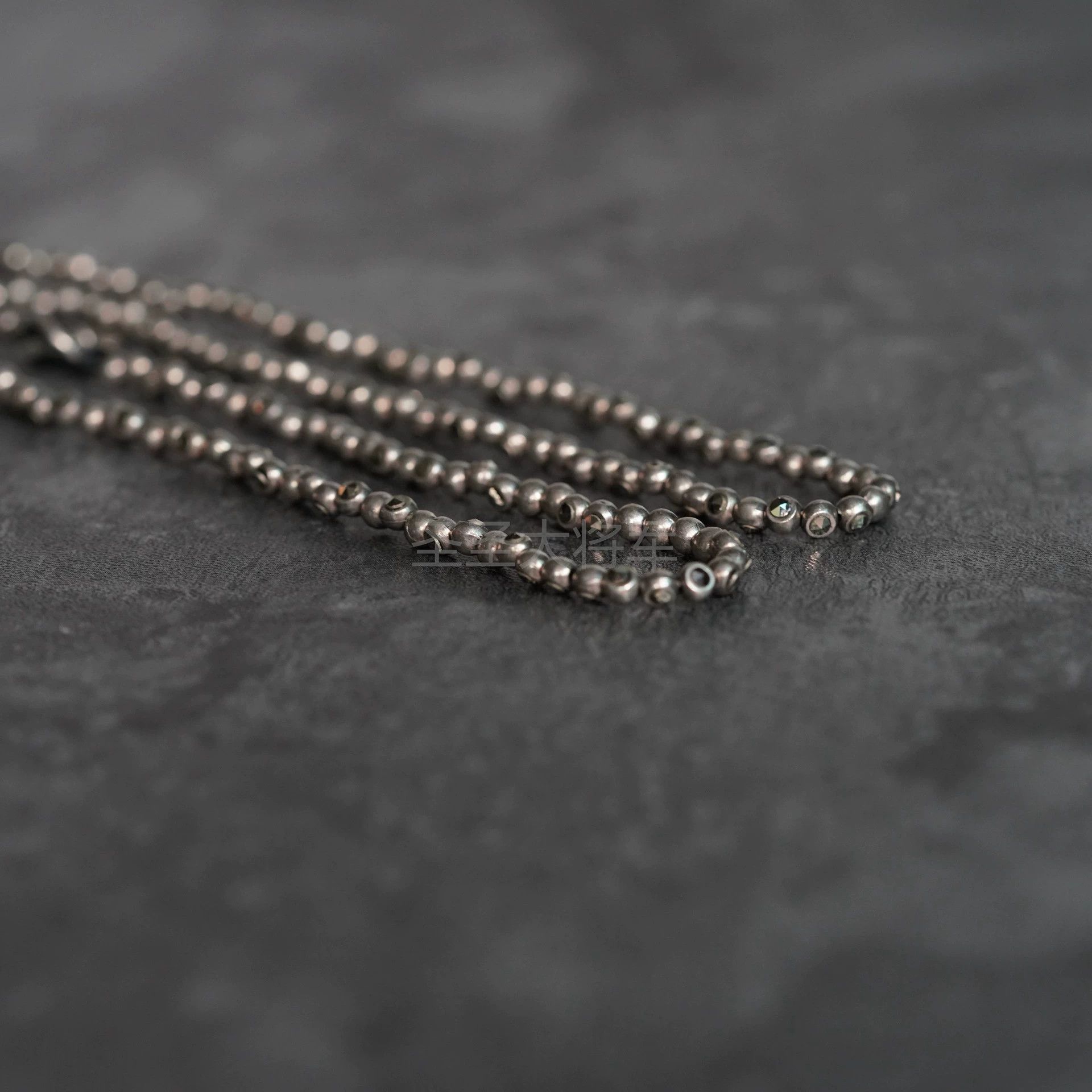 Goti Goti Distressed Long Tungsten Stone Silver 120cm Necklace Size ONE SIZE - 2 Thumbnail