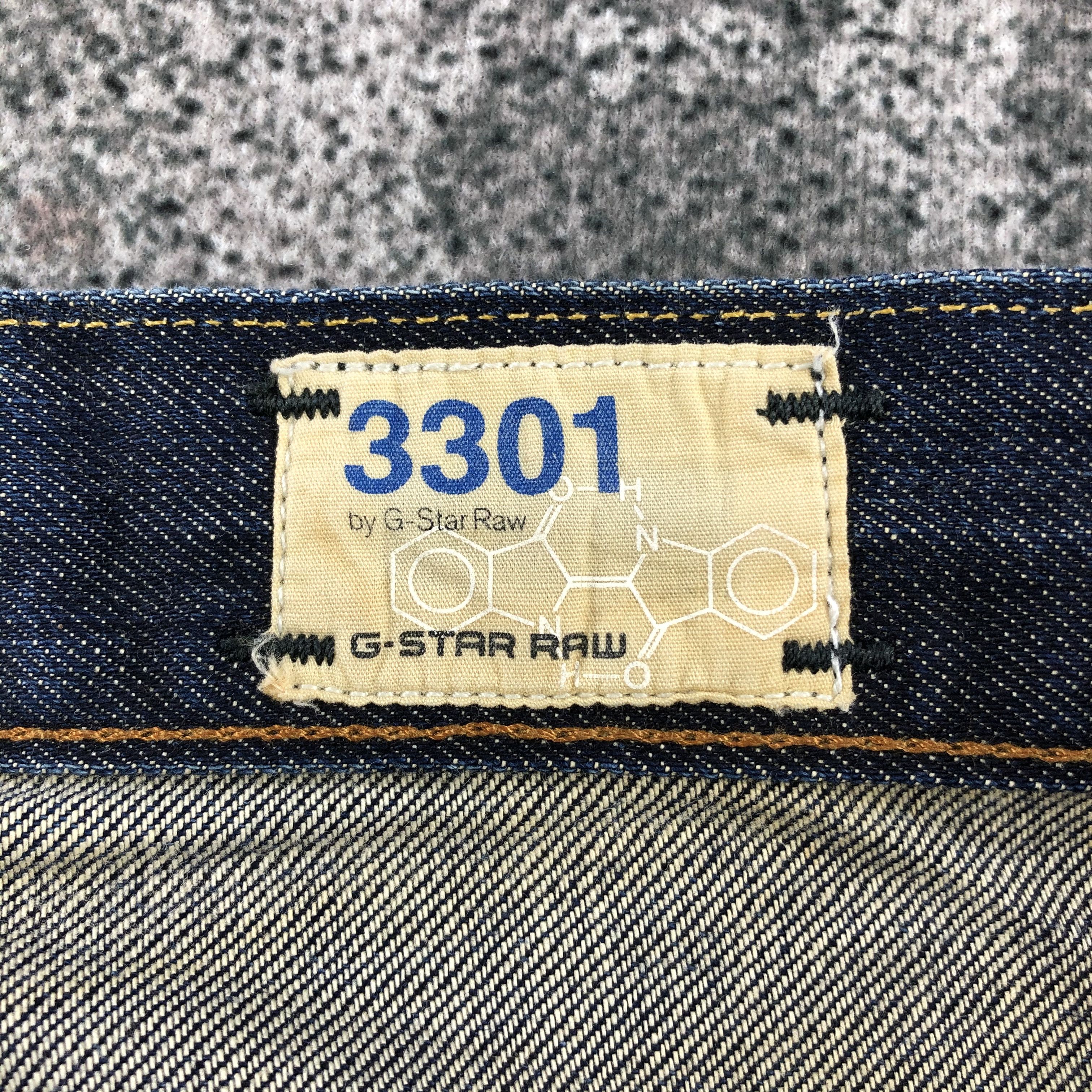 G-Star G Star Raw 3301 Jeans Faded Blue Denim KJ729 Size US 34 / EU 50 - 13 Thumbnail