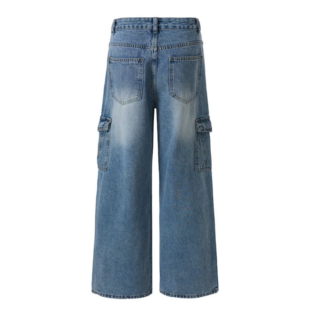 Vintage Men's vintage punk washed distressed multi-pocket work jeans Size US 32 / EU 48 - 6 Thumbnail
