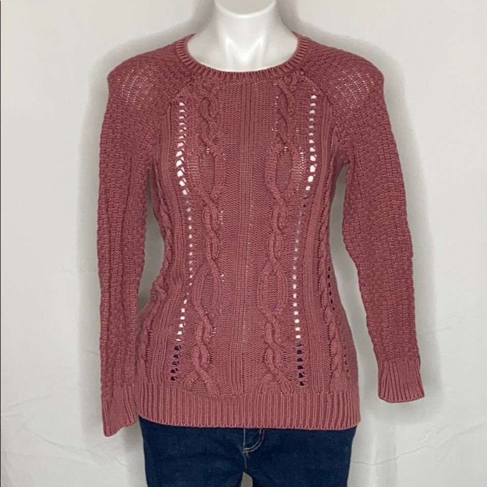 Designer Ruff Hewn Cable-knit Sweater Mauve / Pink, Small Size S / US 4 / IT 40 - 1 Thumbnail