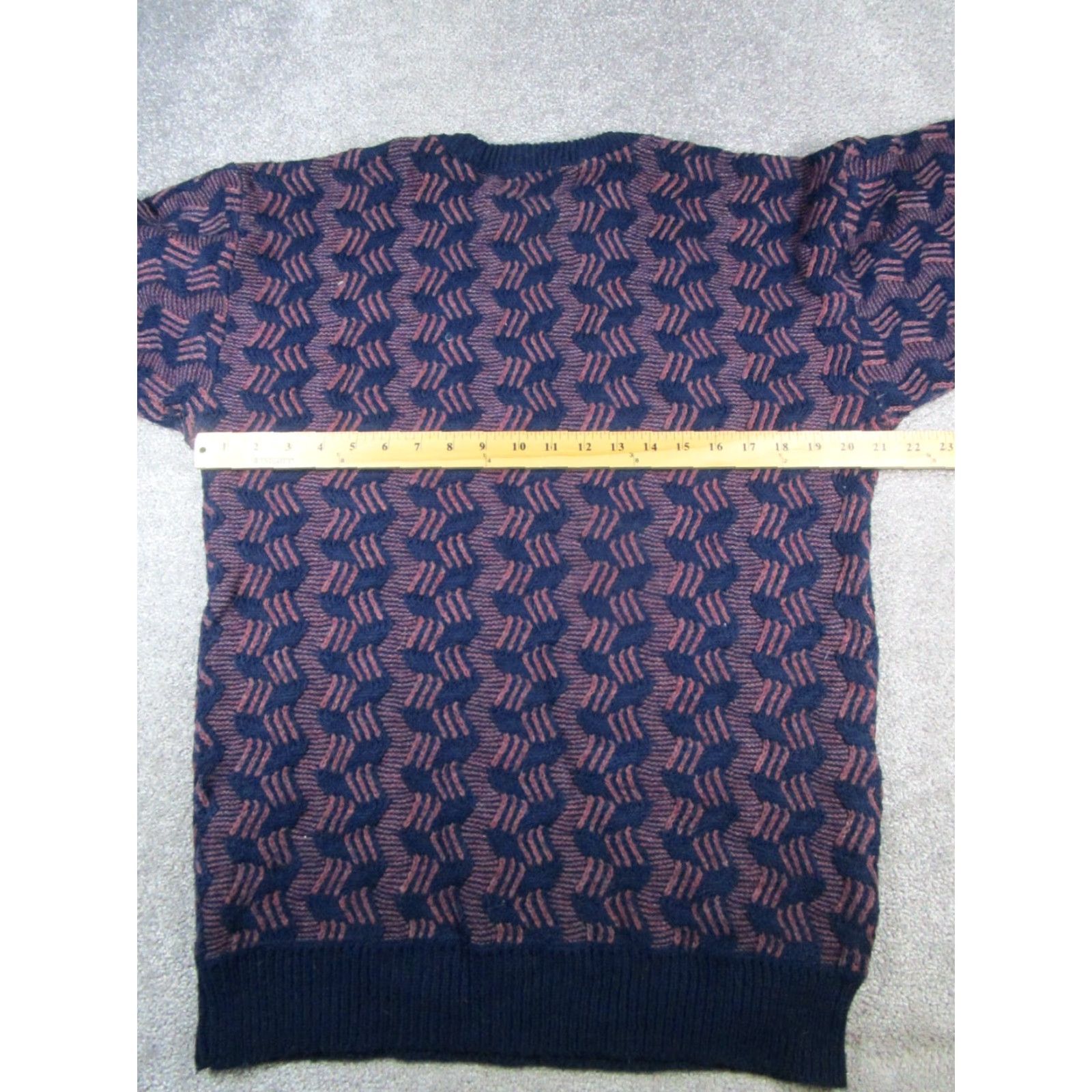 Vintage Polara Knits Sweater Mens Medium Purple Blue Cable Knit Pullover Size US M / EU 48-50 / 2 - 6 Thumbnail