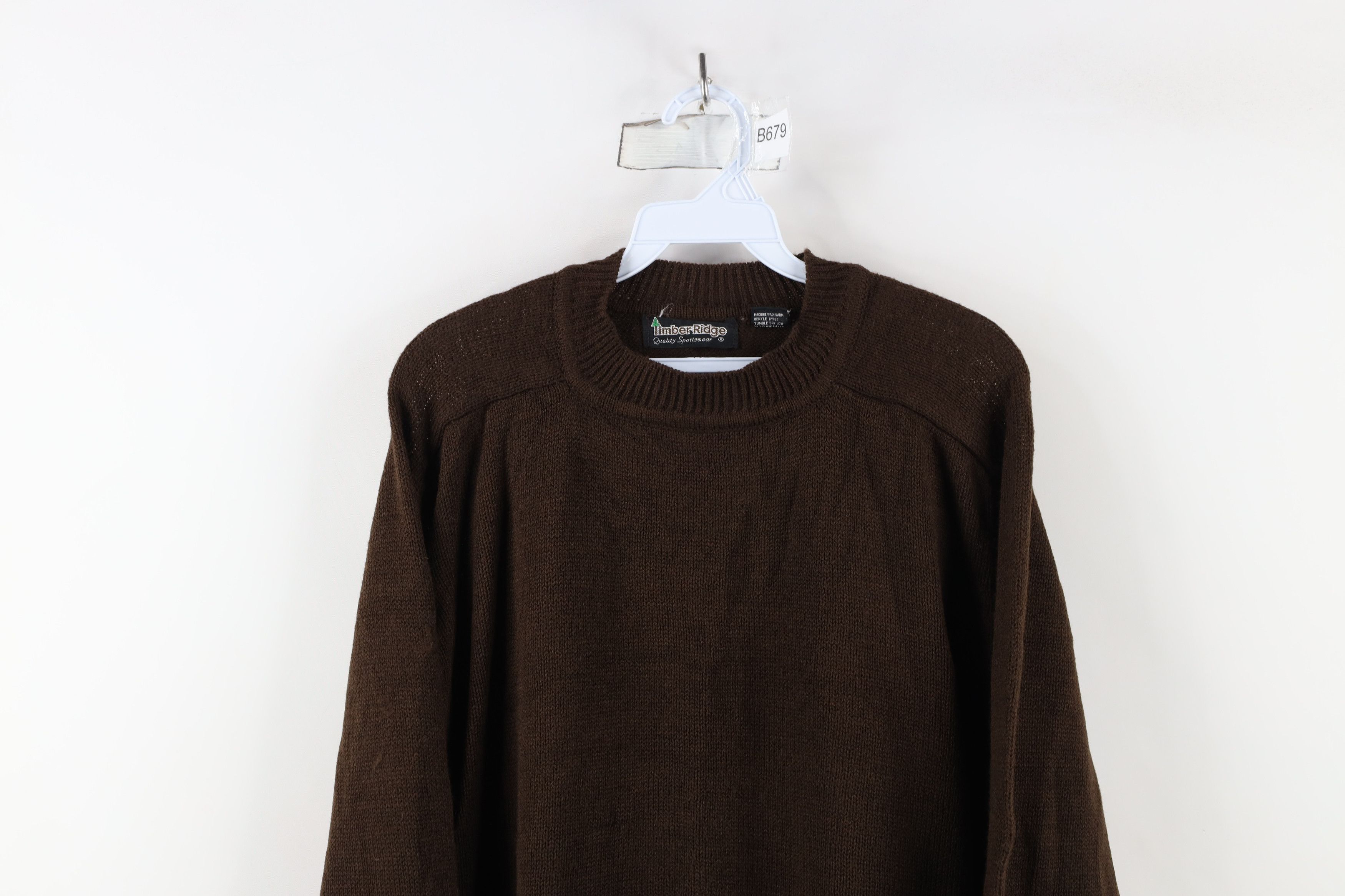 Vintage Vintage 90s Streetwear Knit Crewneck Sweater Brown Acrylic Size US M / EU 48-50 / 2 - 2 Thumbnail
