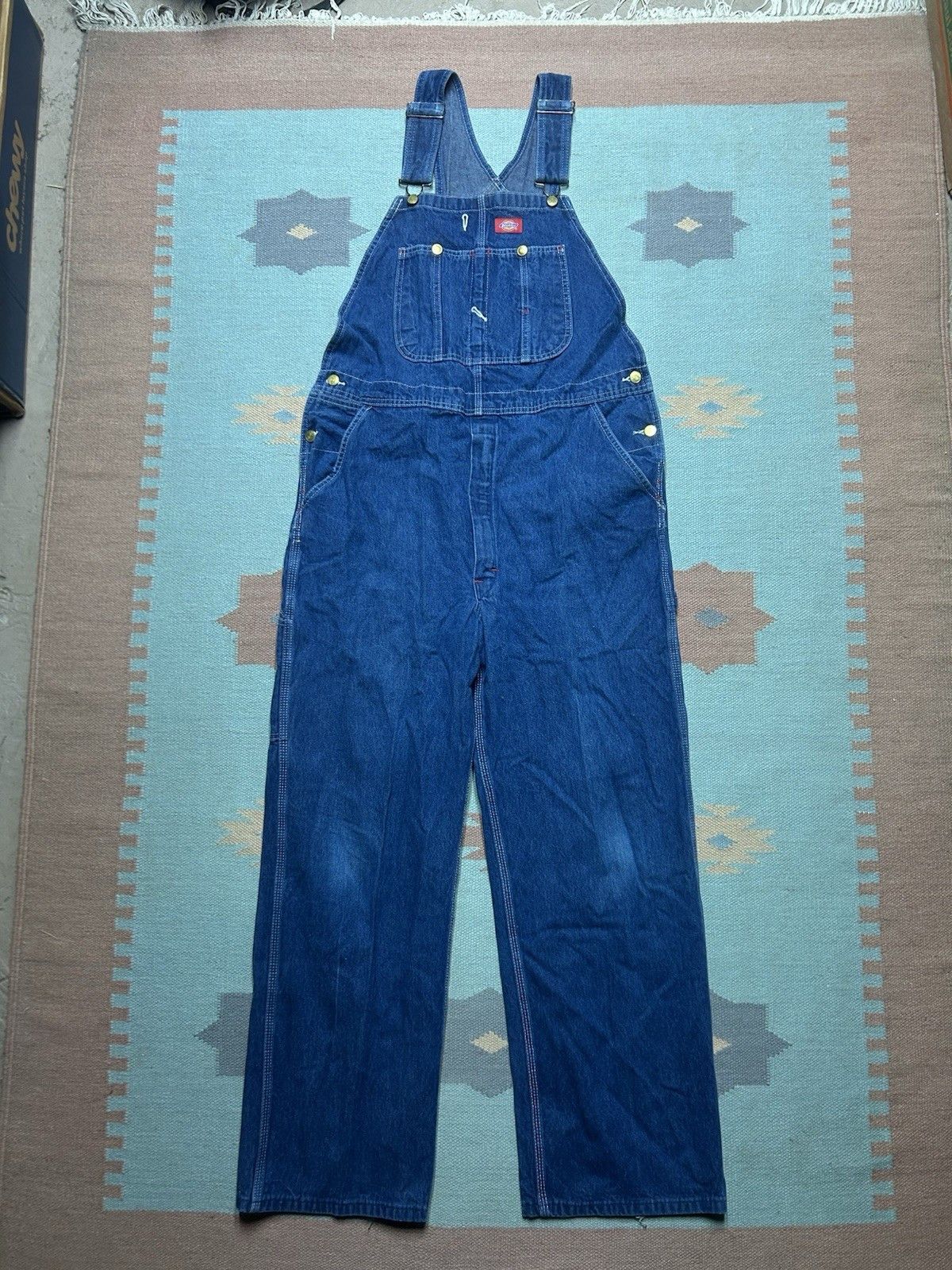 Vintage Vintage dickies denim bib overalls workwear farm dark 38x30 Size US 38 / EU 54 - 1 Thumbnail