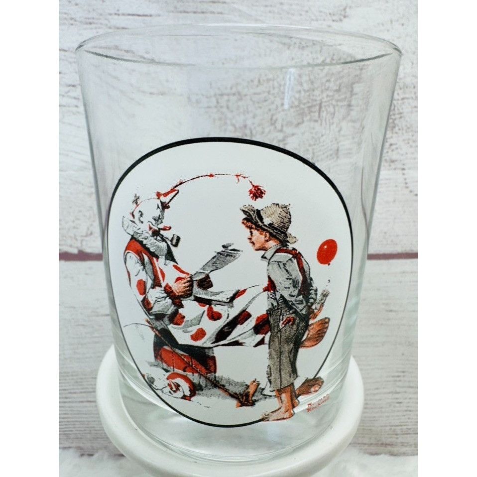 Other Norman Rockwell Saturday Evening Post "OFF-DUTY CLOWN" Glass Size ONE SIZE - 1 Thumbnail