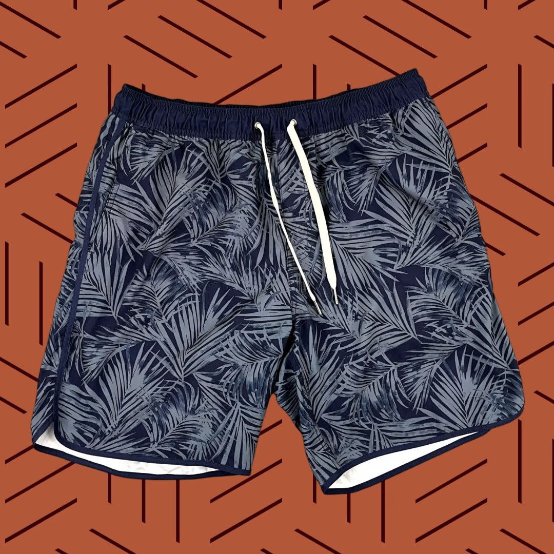 Vintage FAIR HARBOR Shorts Mens XL 8" Lined Blue Floral Hawaiian Hybrid Swimming Run Athletic Casual Pockets Breathable Woven Size US 36 / EU 52 - 1 Thumbnail