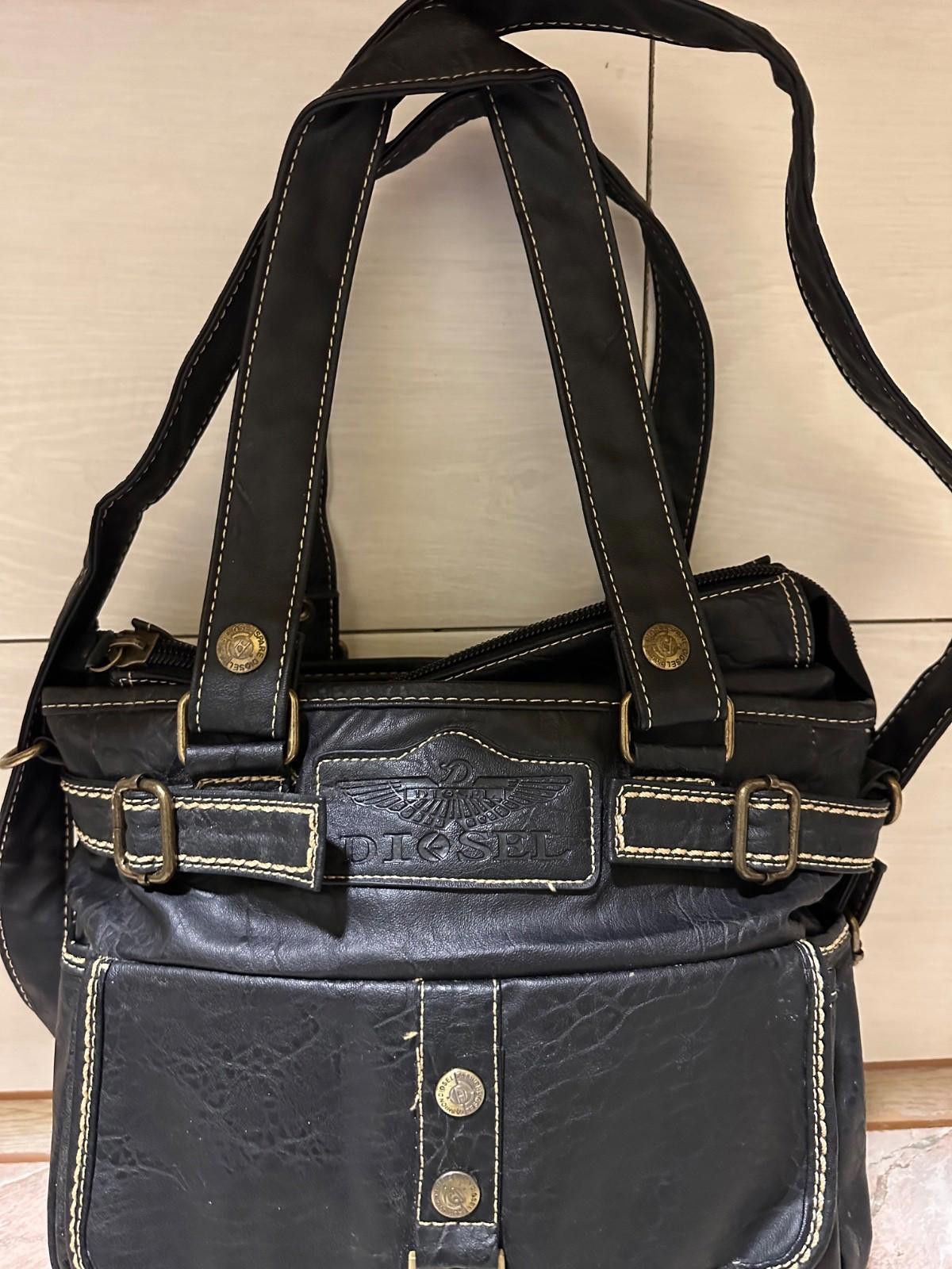 Diesel Vintage Y2K Rare Diesel Black Leather ShoulderBag Size ONE SIZE - 3 Thumbnail
