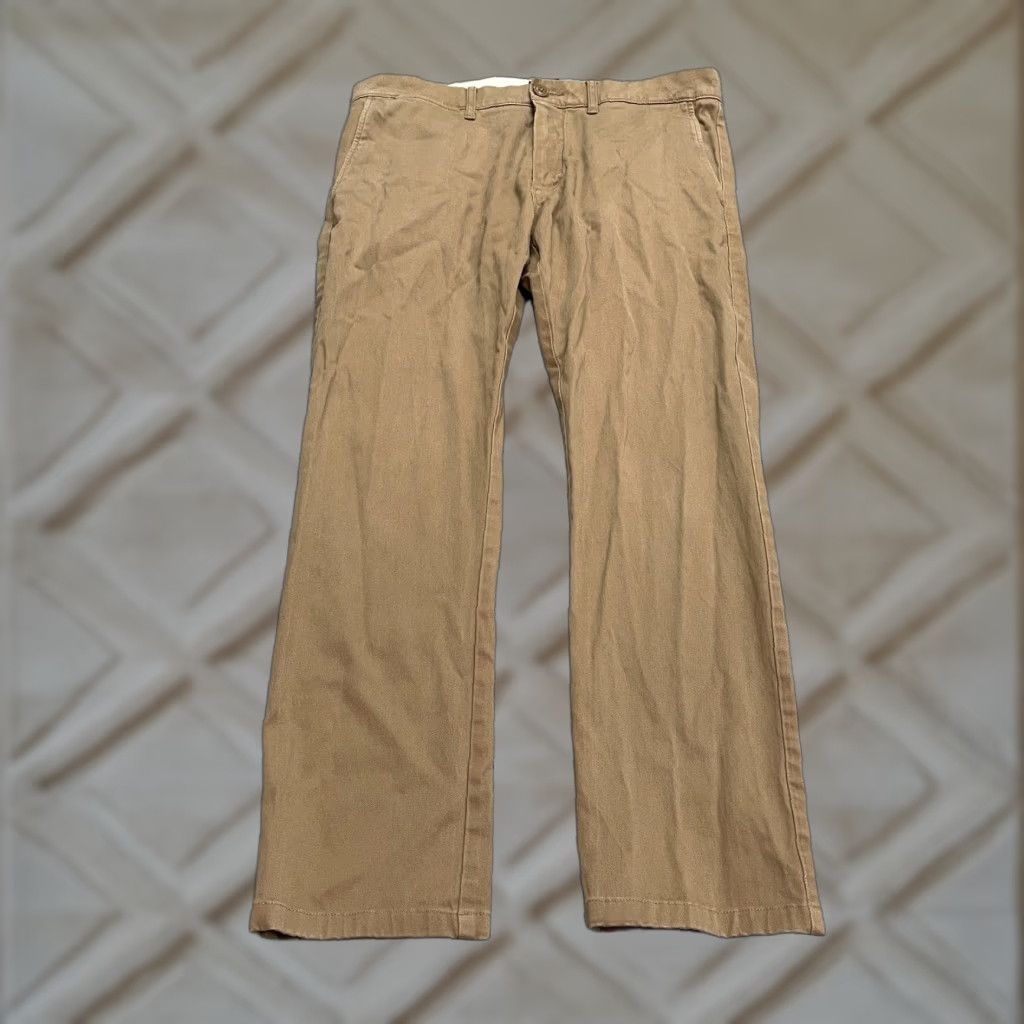 J.Crew J.CREW Chino Pants Mens 31x30 Brown Cotton Casual Stretch Straight Size US 31 - 1 Thumbnail